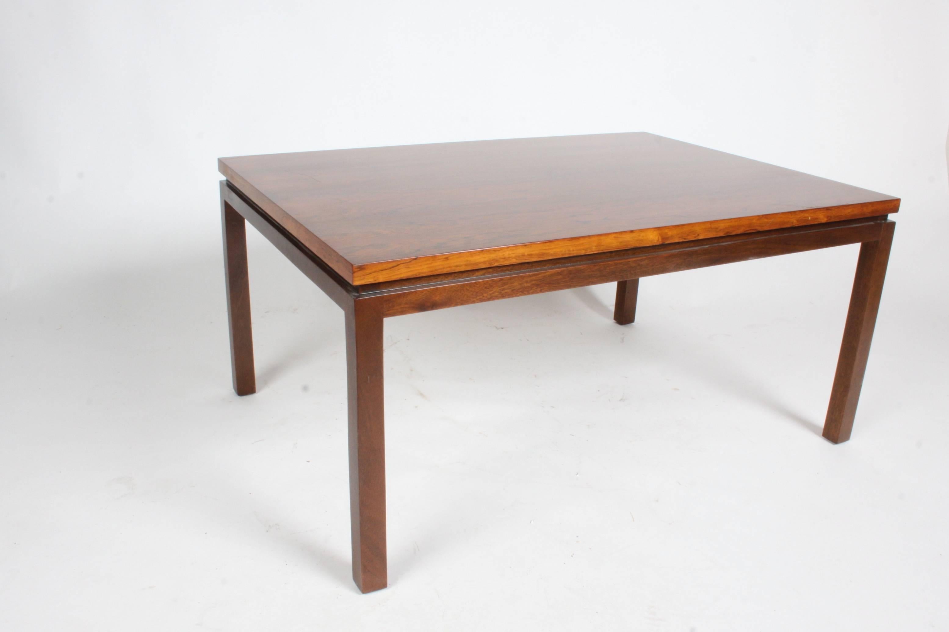 Harvey Probber Rosewood Top & Mahogany Legs Rectangular Parson Coffee Table For Sale 2