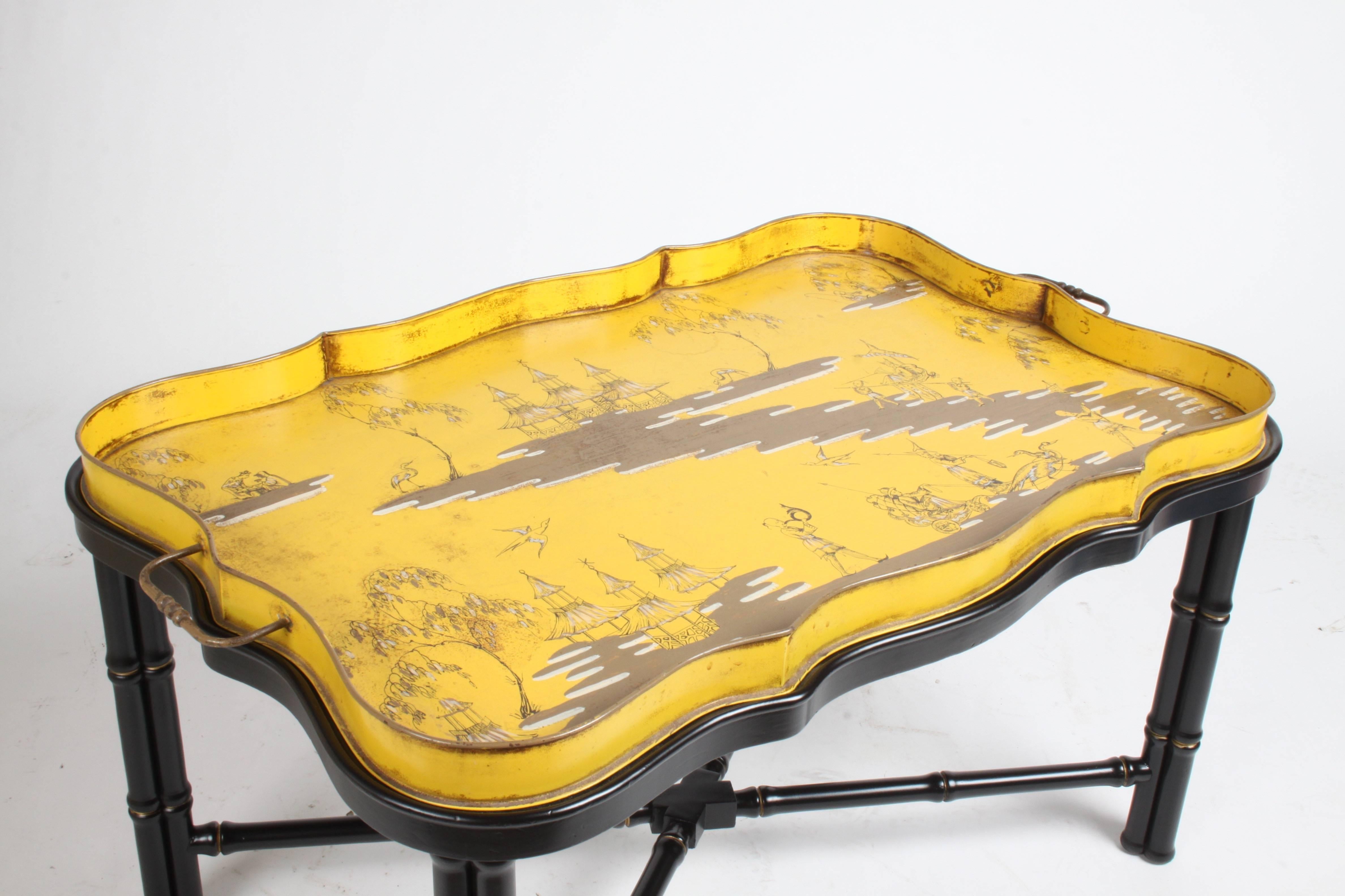 Italian Tole Chinoiserie Tray Cocktail or Coffee Table 3