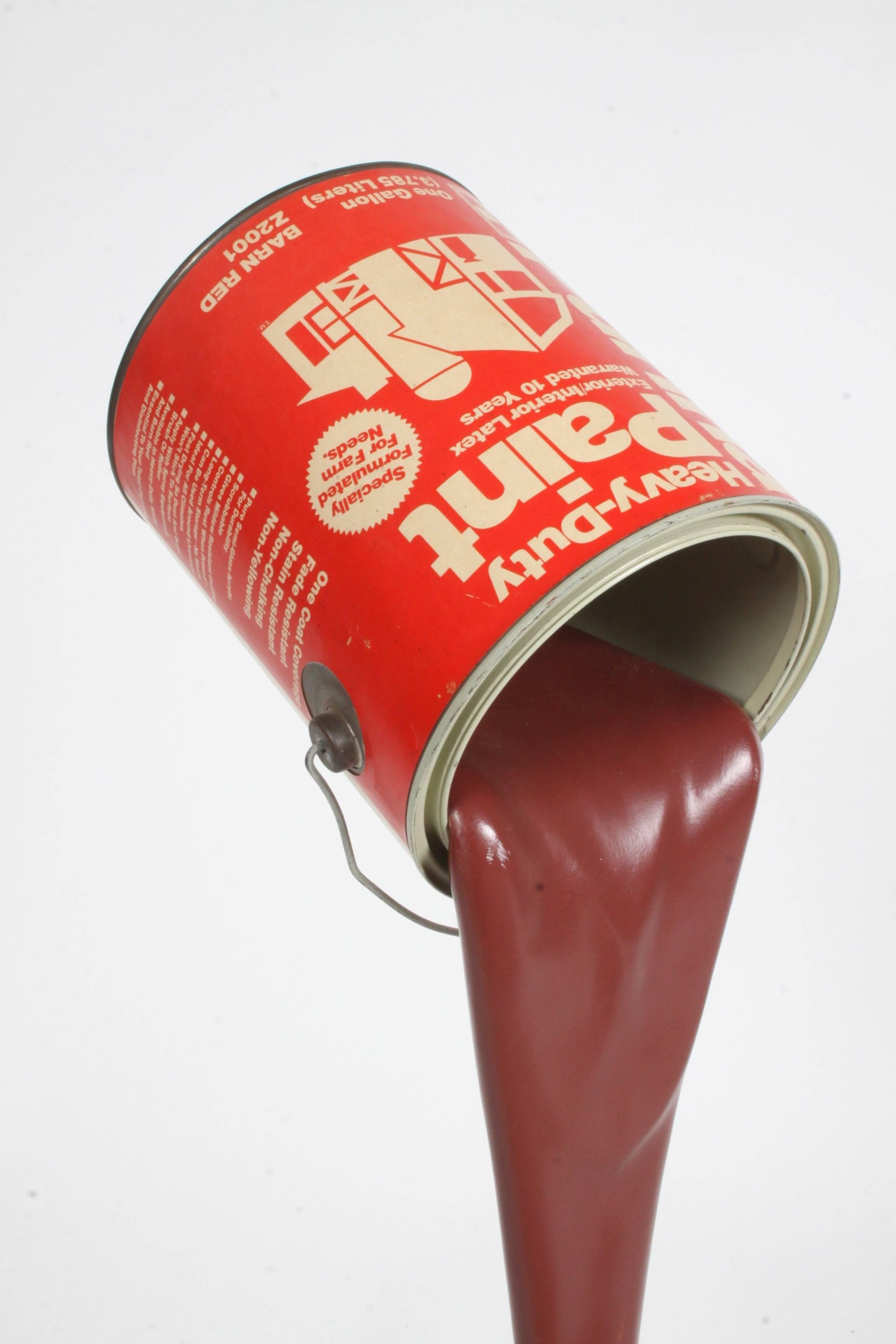 American Pop Art Paint Can Sculpture, circa 1960s Barn Red