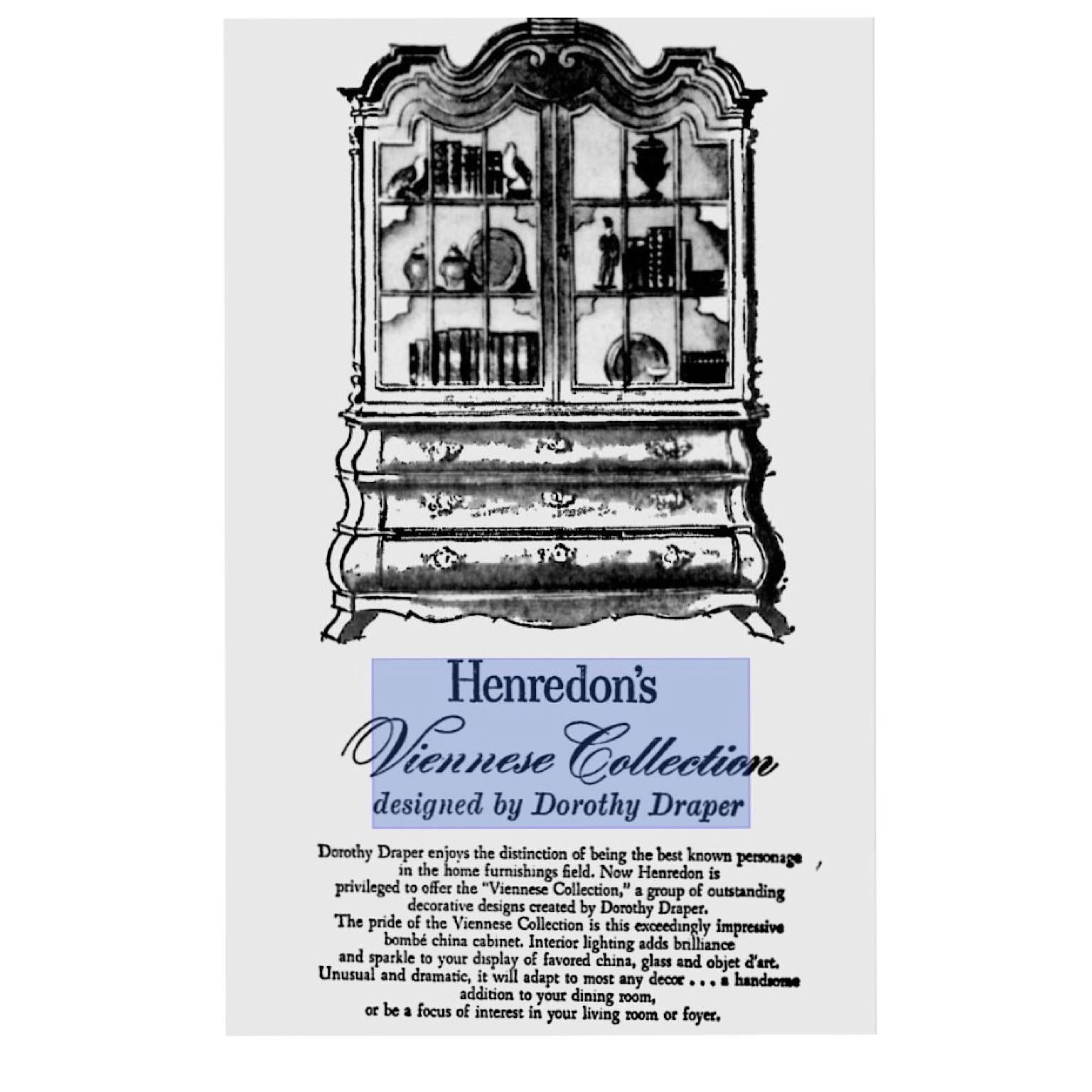Hollywood Regency Dorothy Draper Viennese Collection Cabinet for Henredon, circa 1963