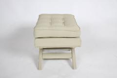 Pair of Billy Baldwin Style Upholstered X Stools or Ottomans