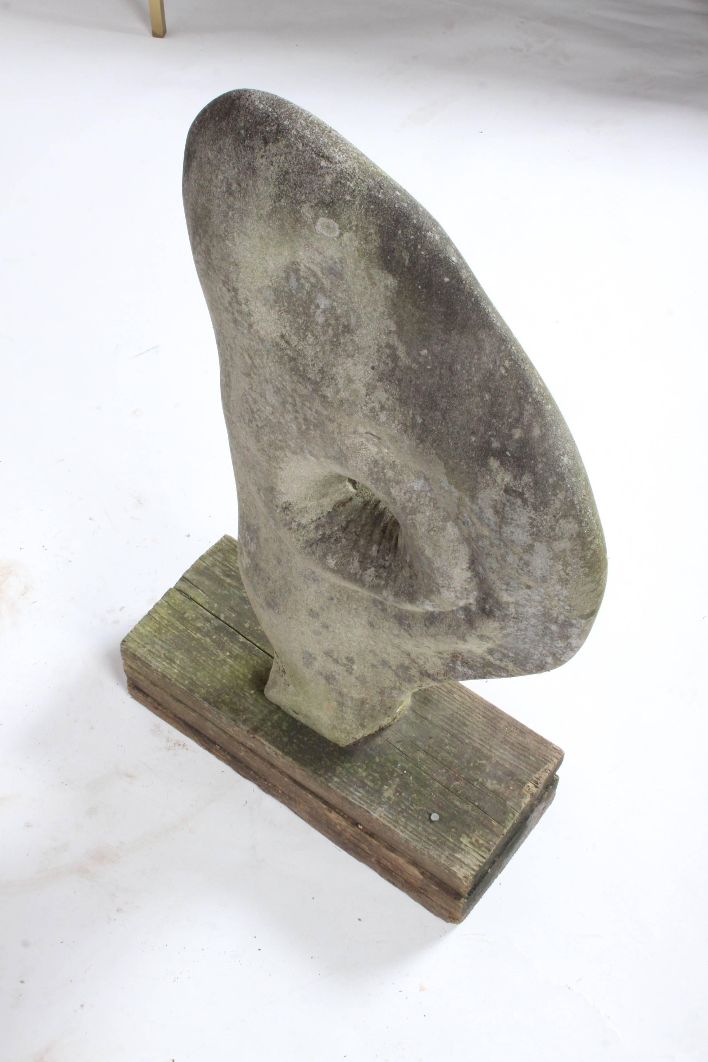 Barbara Hepworth Organic Style Garden Yard Stone Sculpture In Excellent Condition In St. Louis, MO
