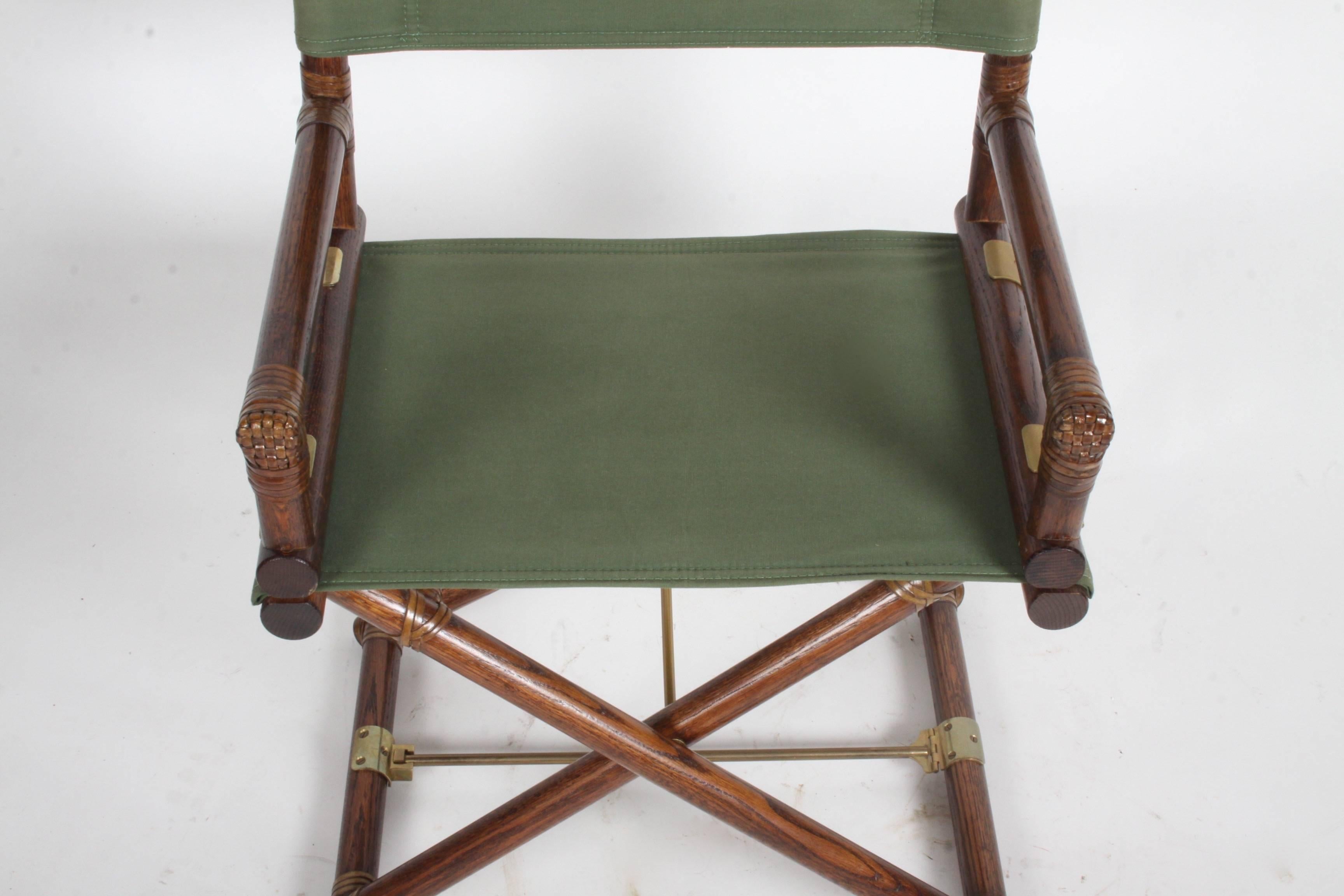 American Set of Four McGuire Furniture Director's X Campaign Chairs