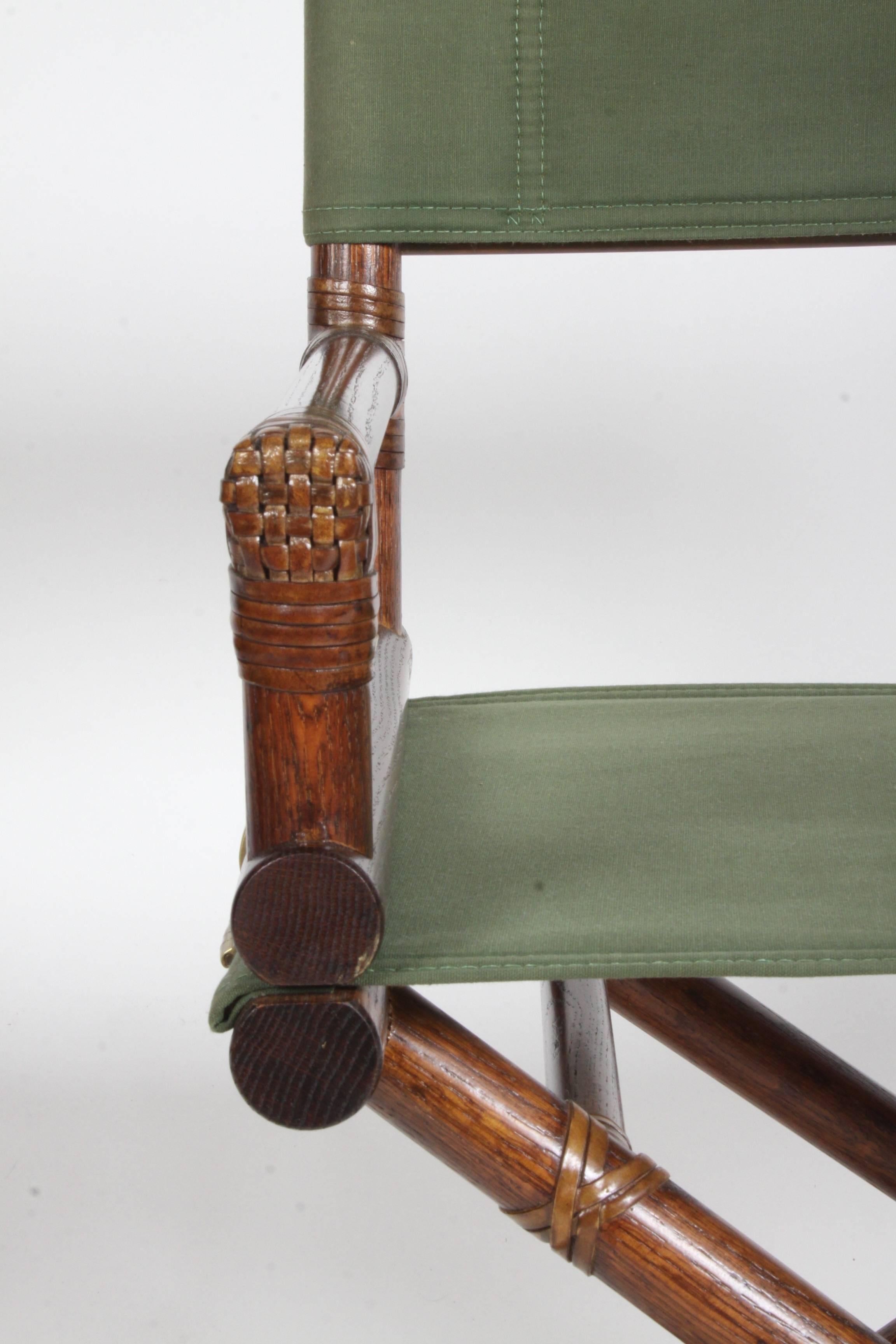 Late 20th Century Set of Four McGuire Furniture Director's X Campaign Chairs