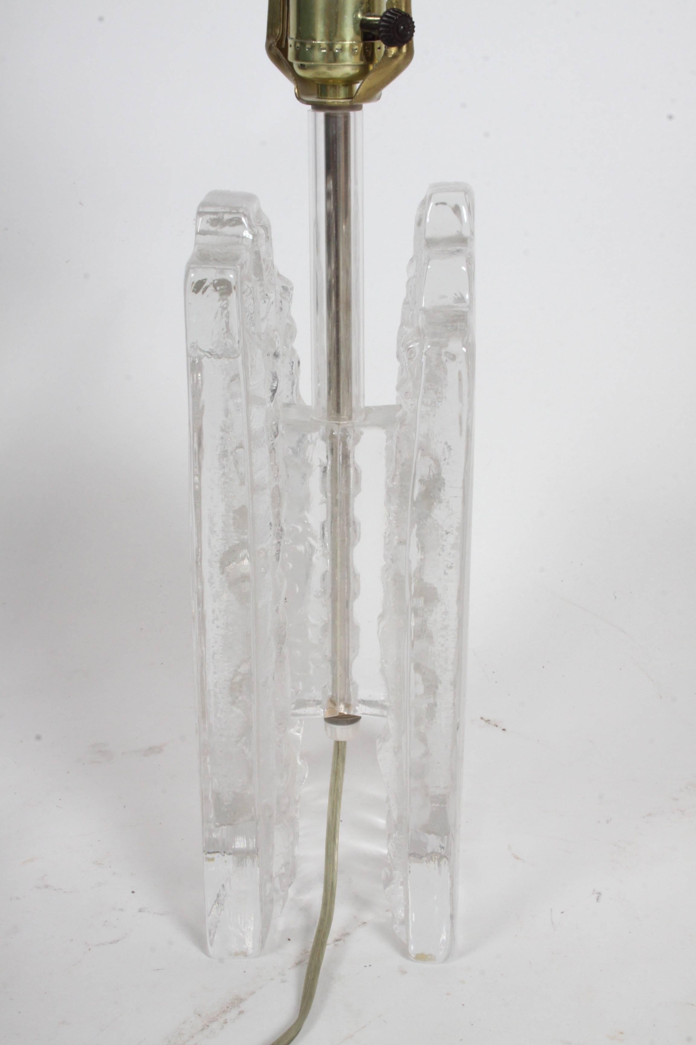 Mid-Century Modern Uno Westerberg for Pukeberg Ice Cube Swedish Glass Table Lamp For Sale 1