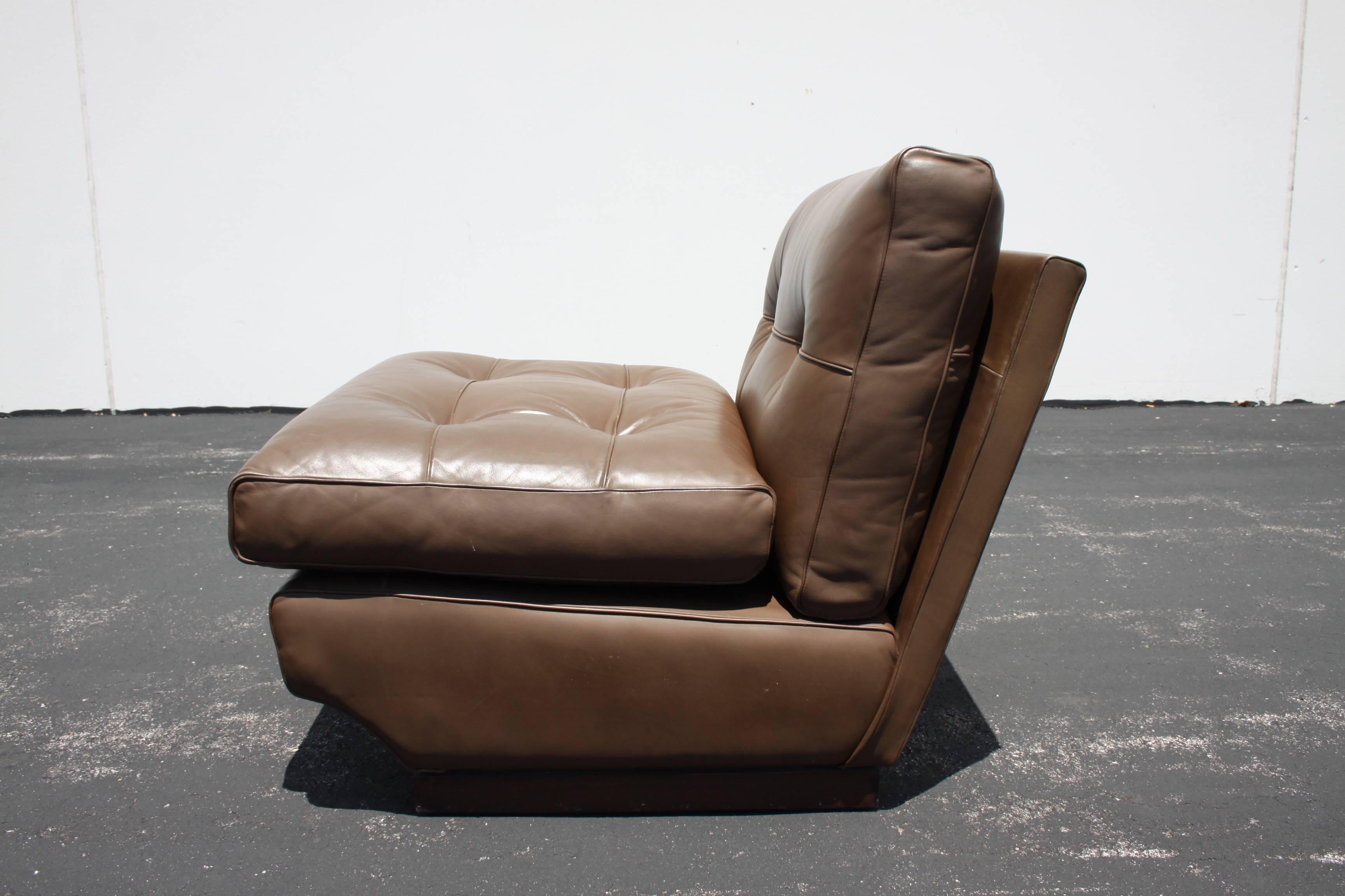 Italian Mario Bellini Leather Lounge Chairs for B&B Italia