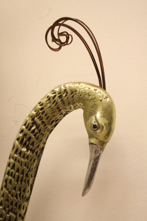 Curtis C. Jere Brass Peacock Wall Sculpture at 1stDibs