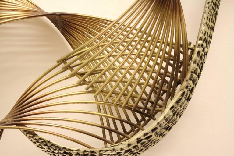 Curtis C. Jere Brass Peacock Wall Sculpture at 1stDibs