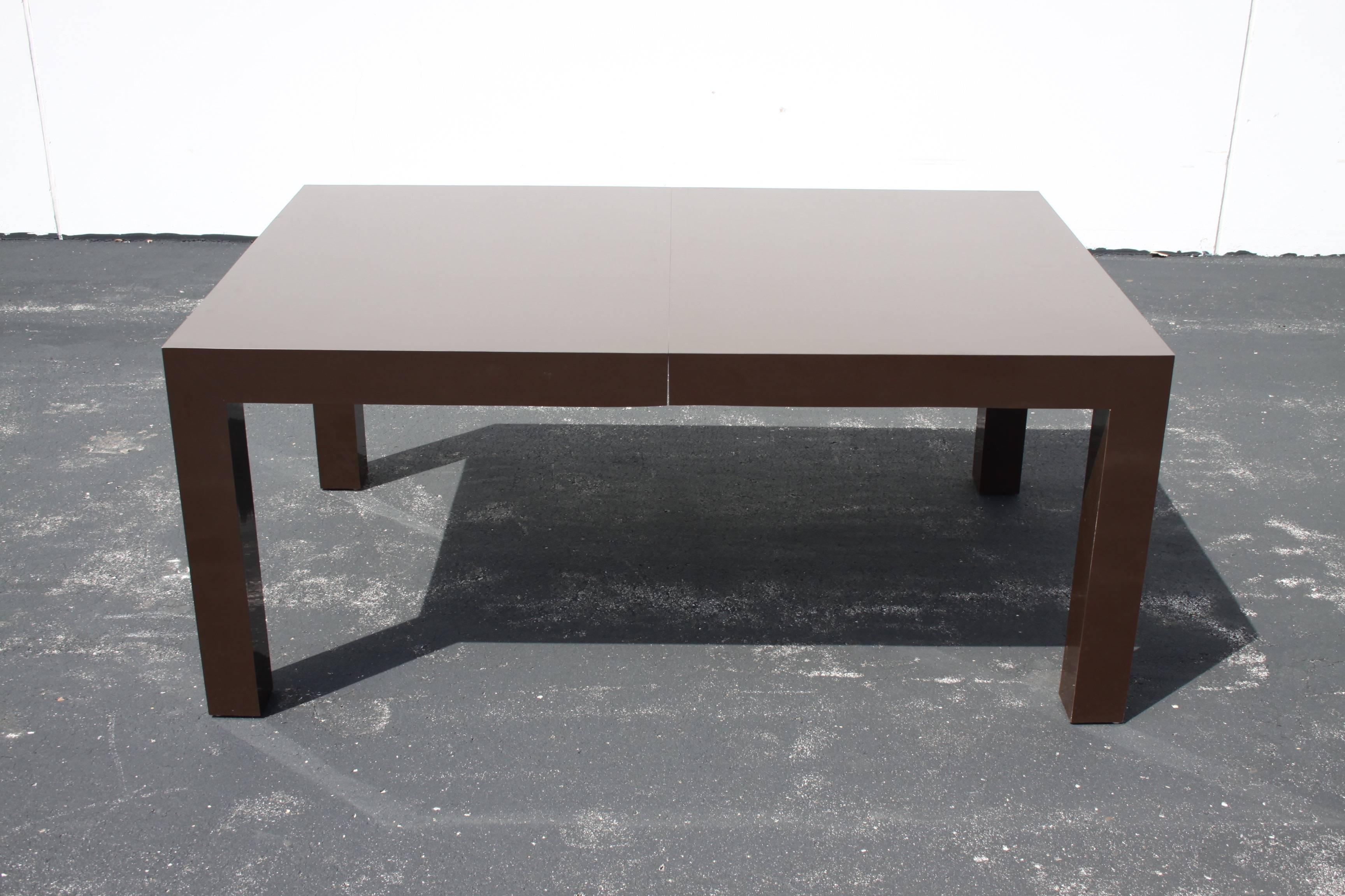 Milo Baughman for Thayer Coggin Brown Large Parsons Dining Table Two 20