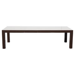 Milo Baughman for Thayer Coggin Brown Large Parsons Dining Table Two 20" Leaves