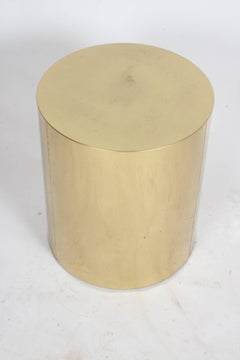 Pair of Signed C. Jere Brass Drum End Tables