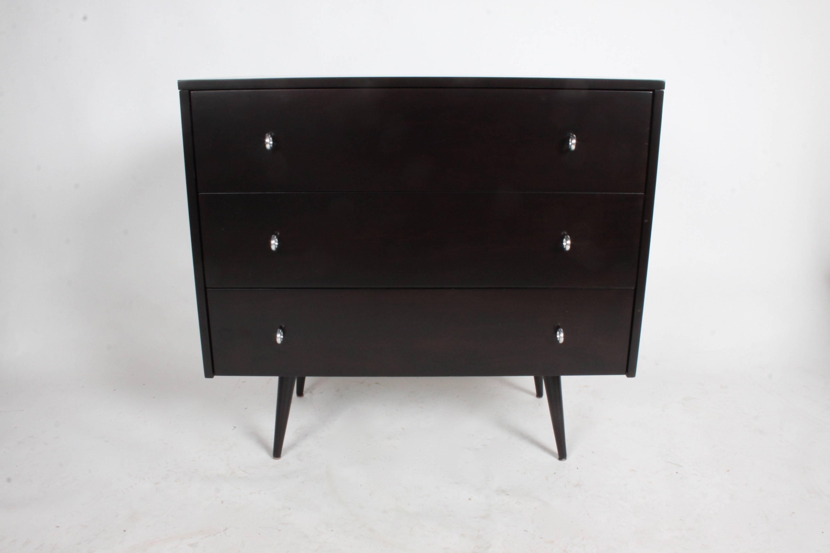 Pair of Paul McCobb Planner Group Ebony Chests or Dressers In Good Condition In St. Louis, MO