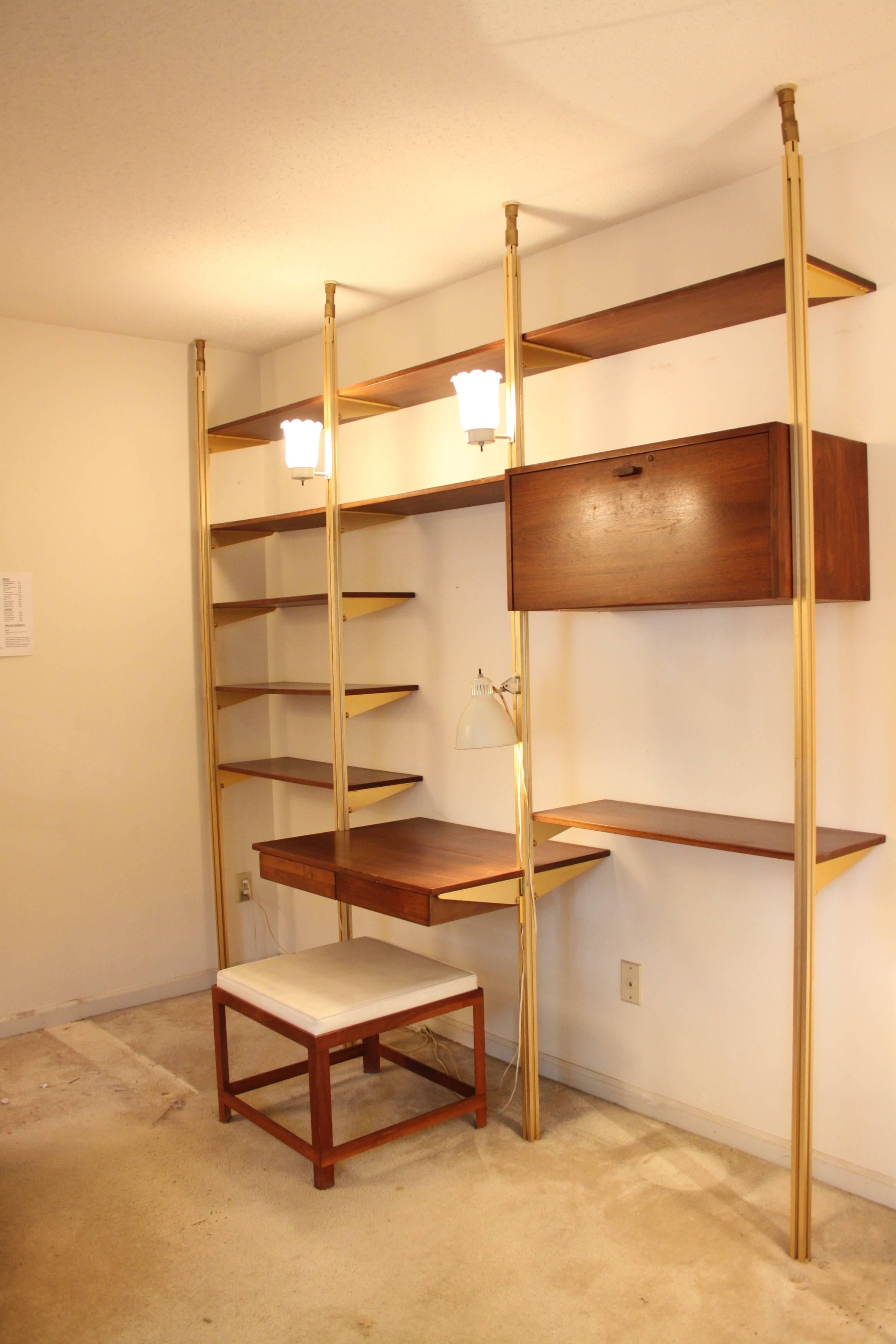 George Nelson Mid- Century Storage Wall Unit Bookcase and Desk for Omni In Good Condition In St. Louis, MO