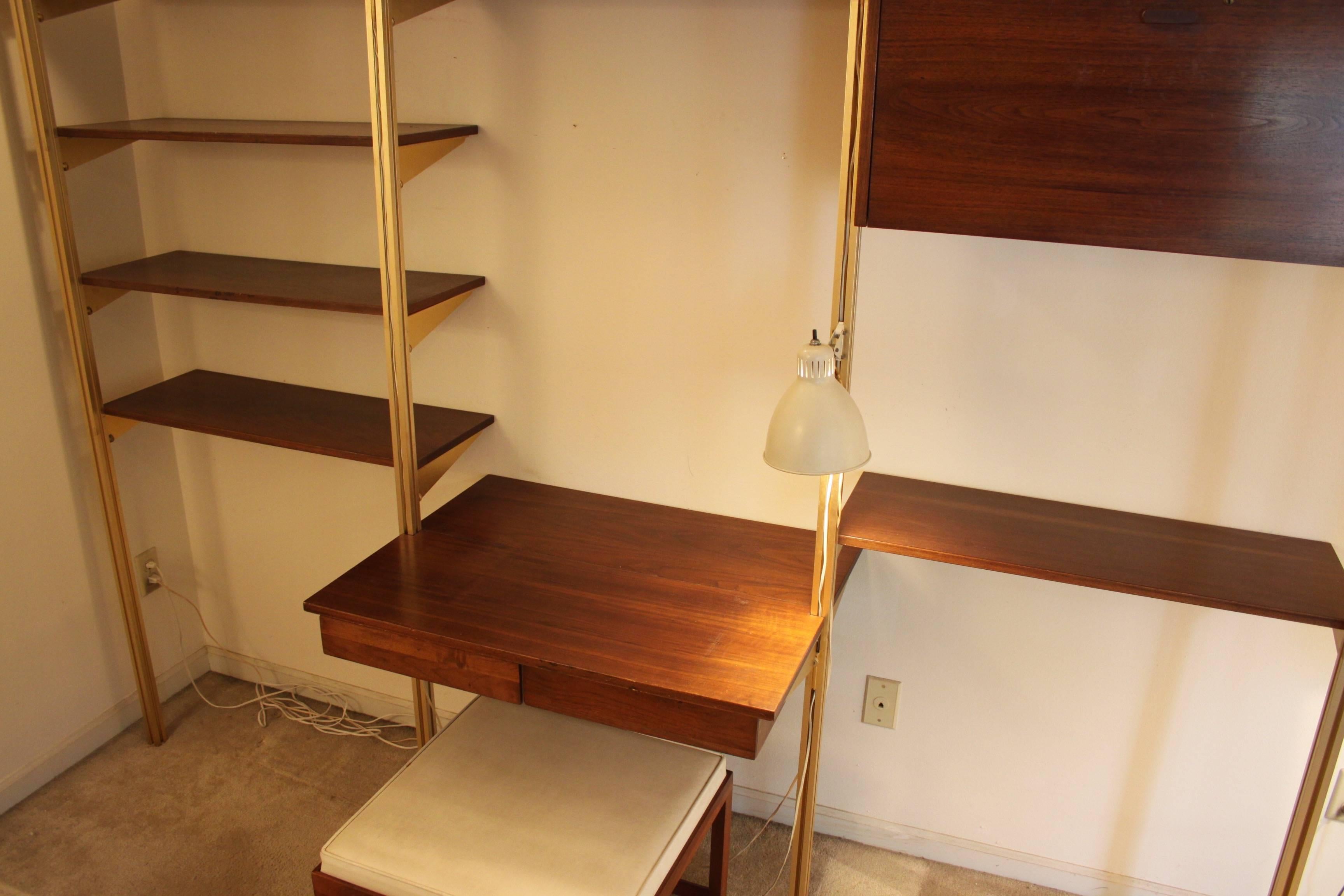 Mid-20th Century George Nelson Mid- Century Storage Wall Unit Bookcase and Desk for Omni