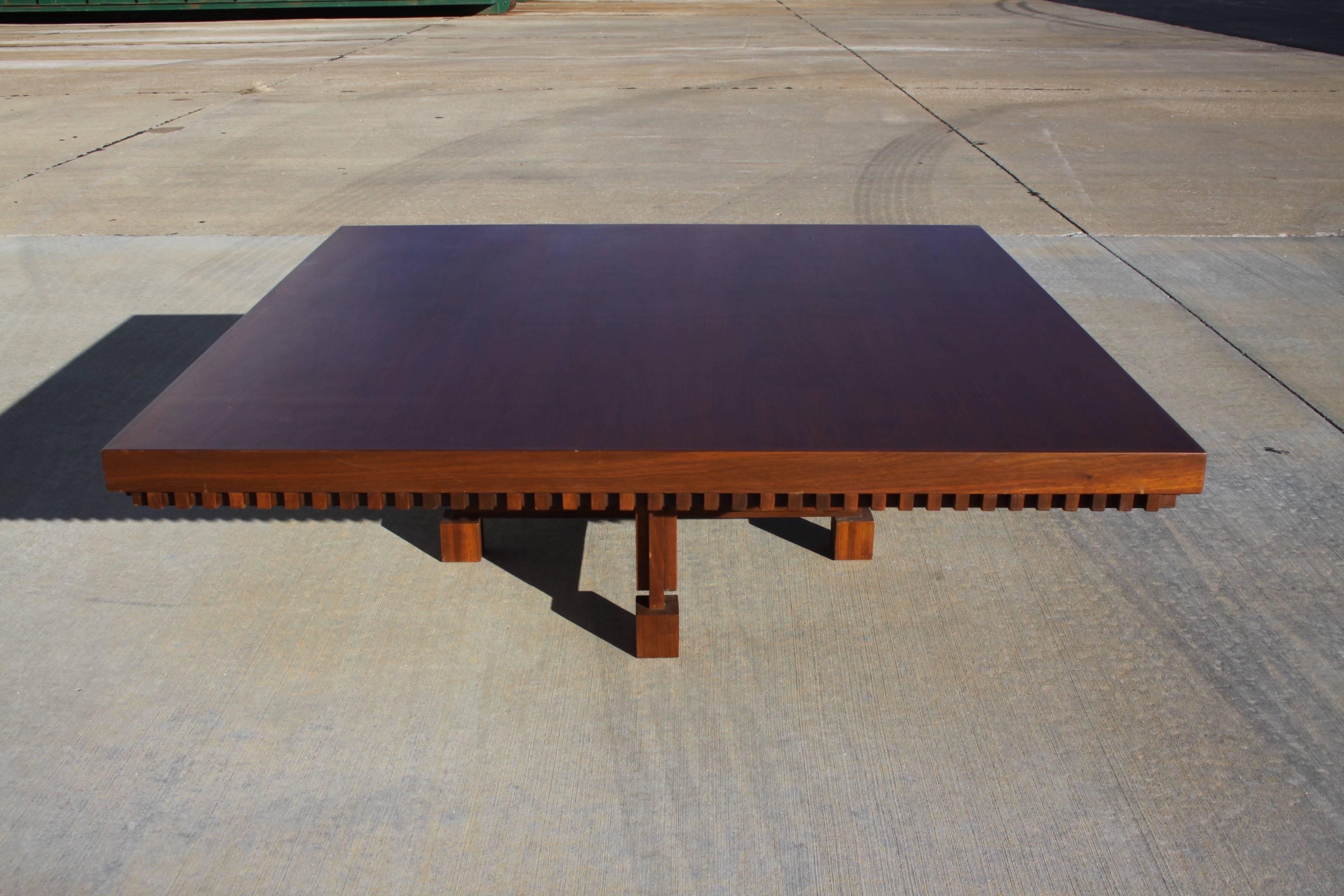 Architect Fred M. Kemp Custom Coffee Table in the style of Frank Lloyd Wright 1