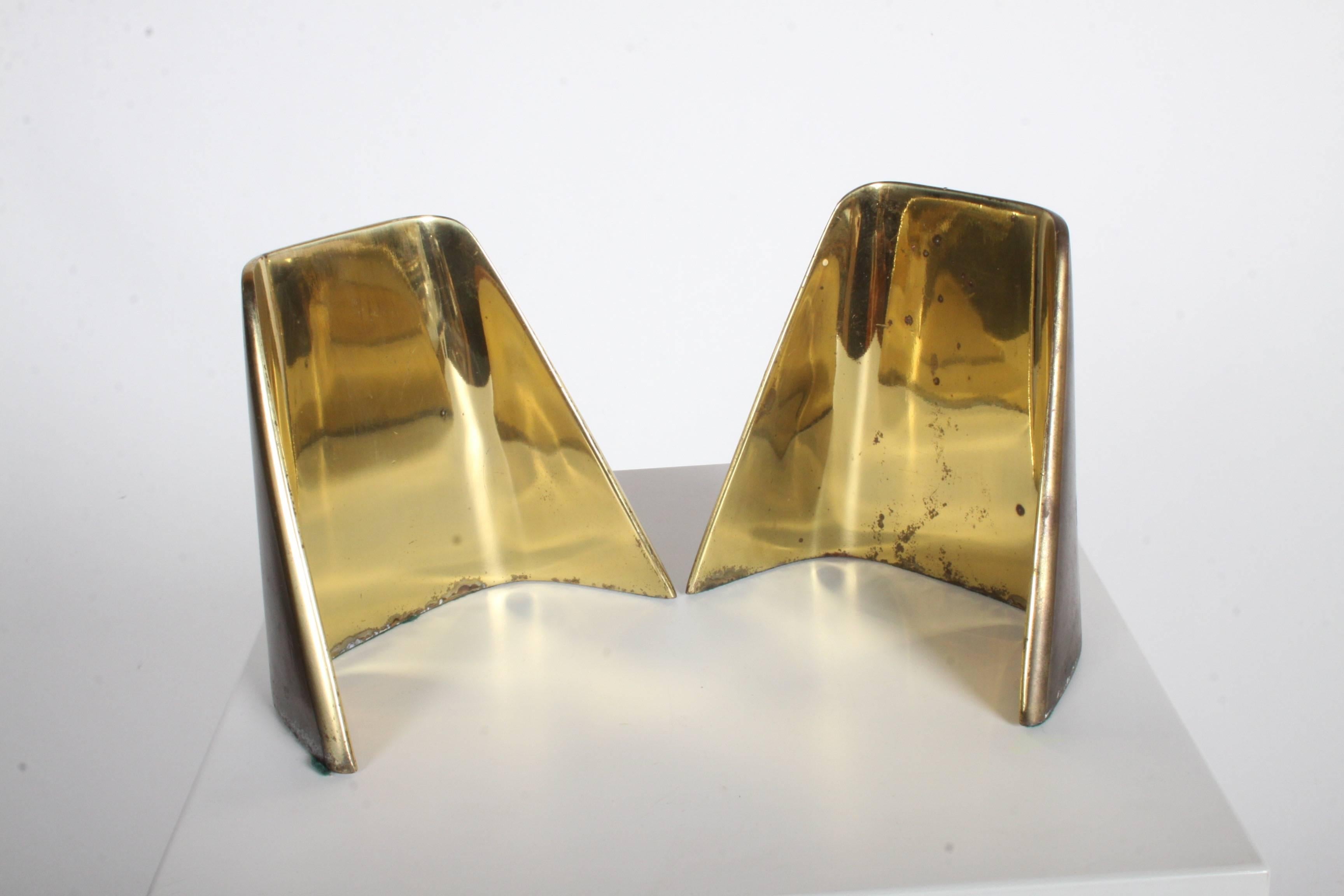 Ben Seibel for Jenfred-Ware Shovel Brass Bookends In Good Condition In St. Louis, MO