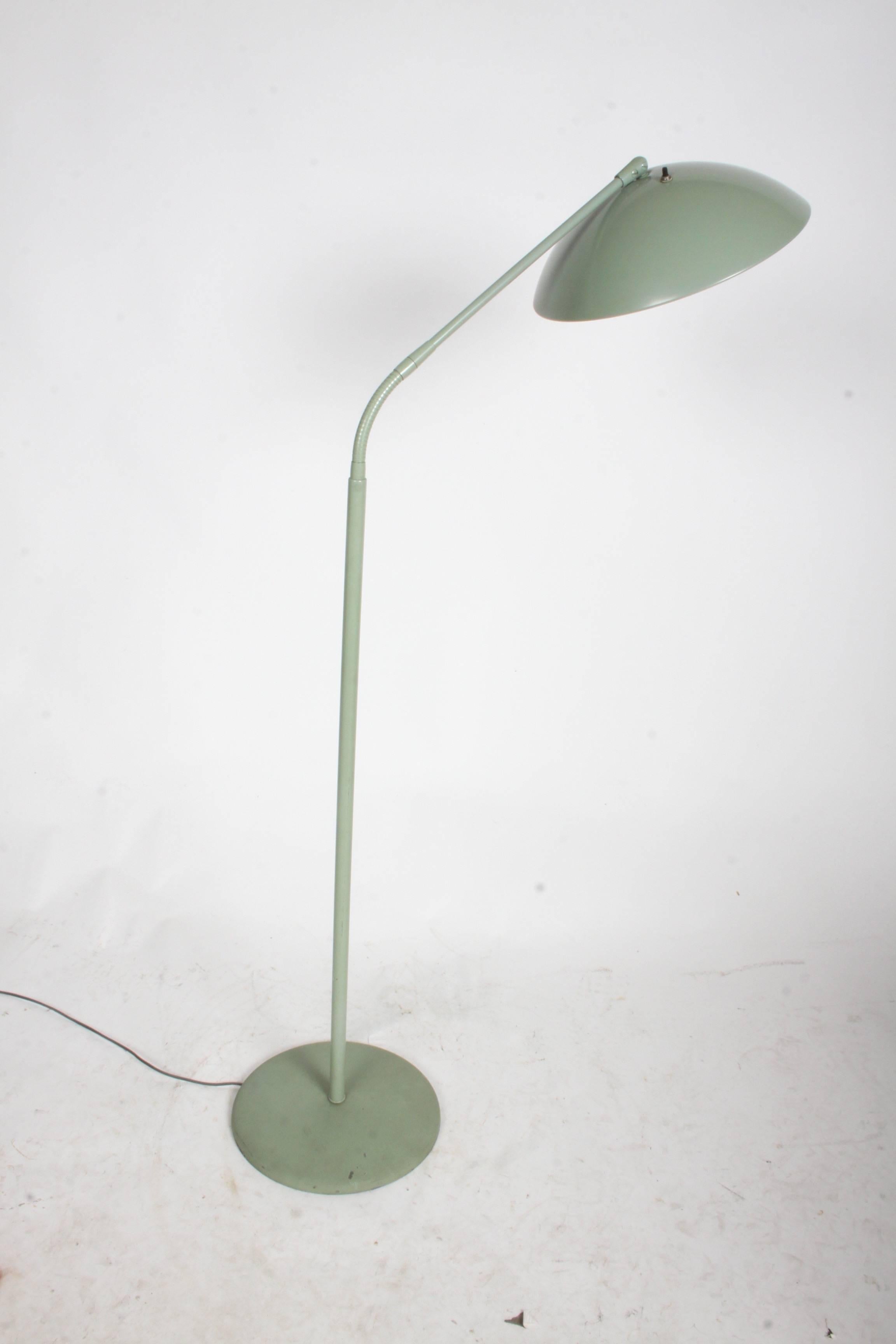 Mid-Century Modern Kurt Versen Gooseneck Adjustable Floor Lamp 