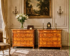 Pair of Norther Italian Burl Wanut commodes - Circa 1880