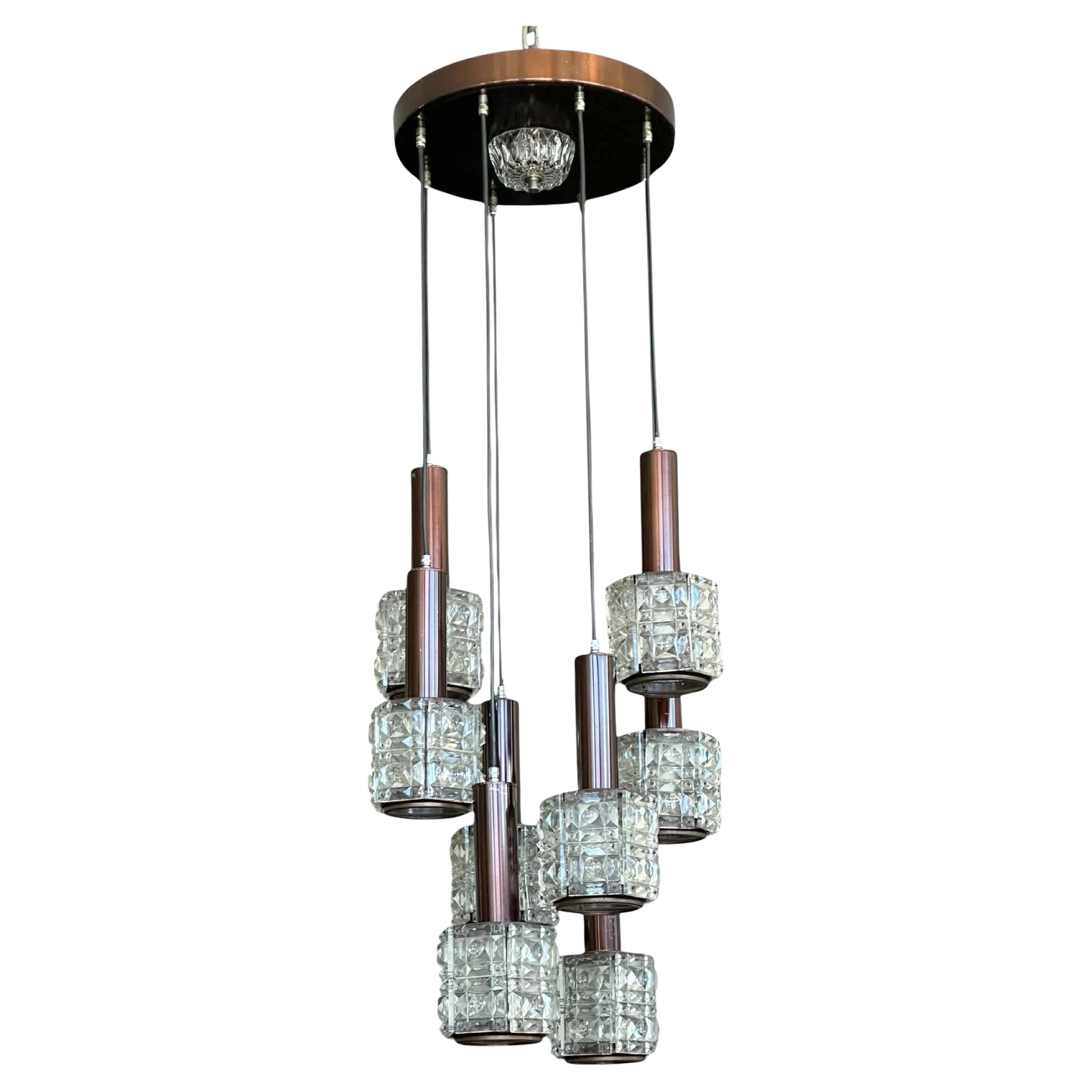 Mid - Century modern cascade pendant chandelier