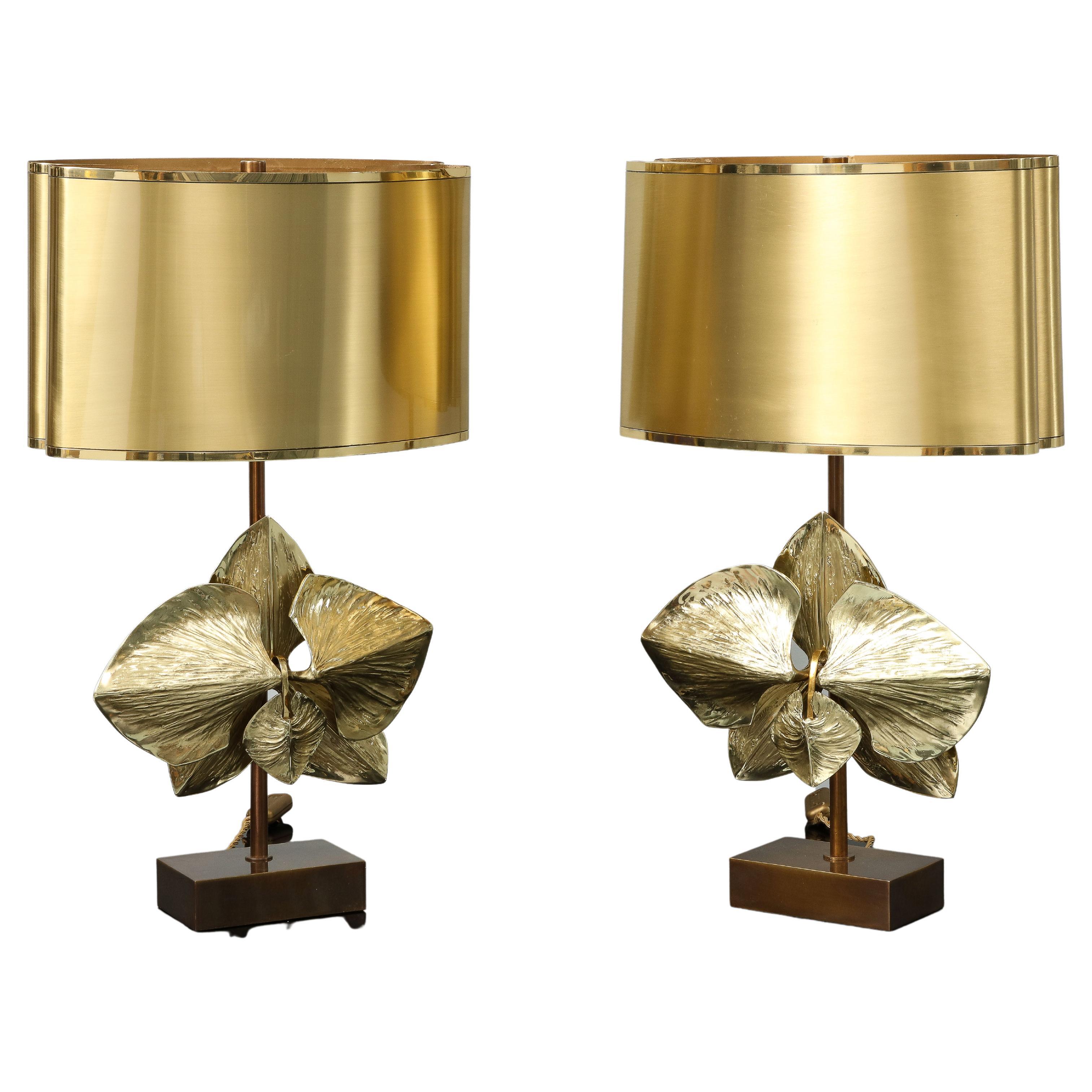 Modern Pair Maison Charles Orchidee Table Lamps For Sale