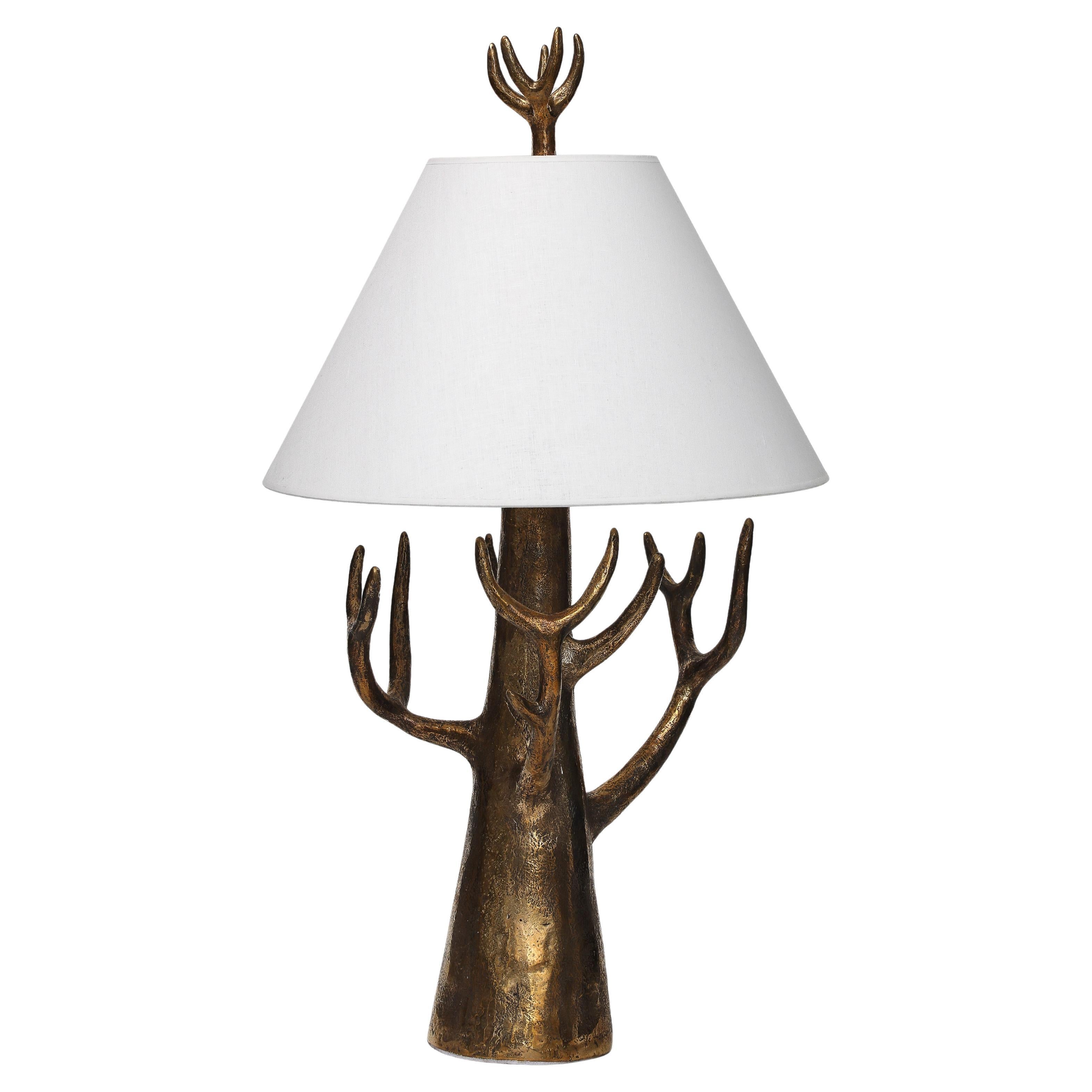 Rara lampada "Albero" in bronzo di Jacques Darbaud numerata 2/8