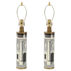 Paire de lampes d'architecture Fornasetti