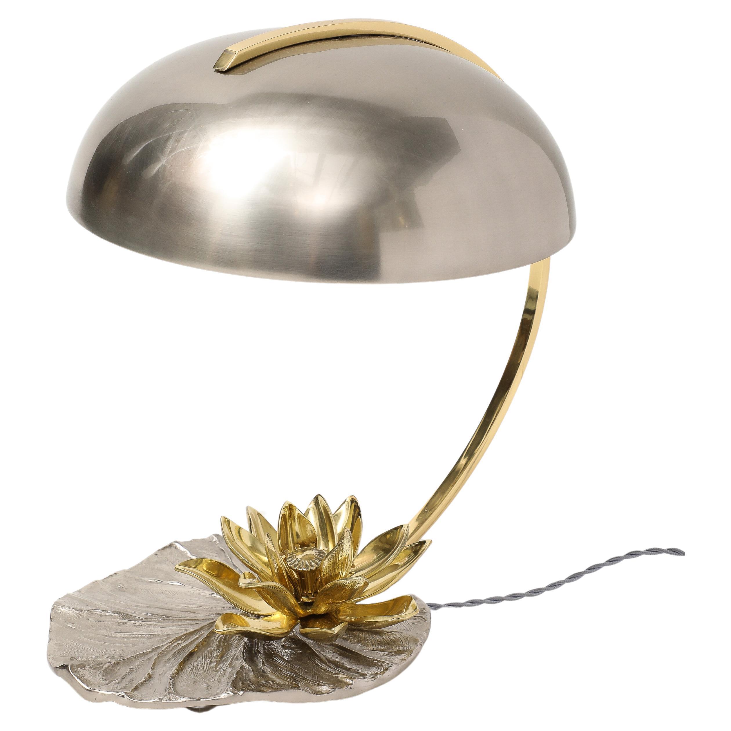 PAIR of Maison Charles Water Lily Lamps For Sale