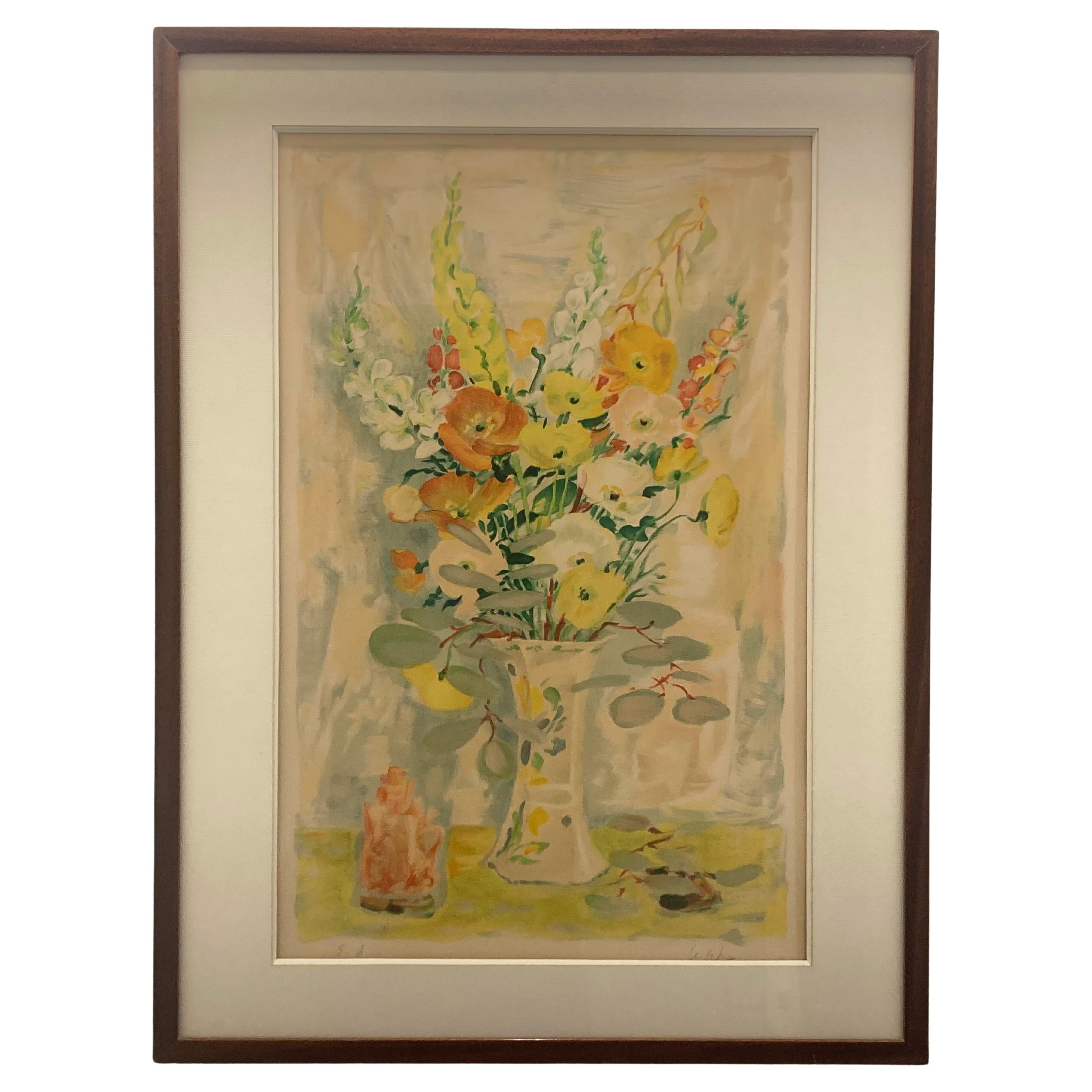 Lithographie LE PHO  E.A  Fleurs