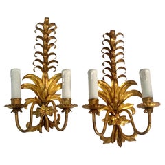 PAIR large italien gilded Sconces