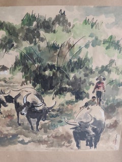 Vietnamese Inks on silk Signed