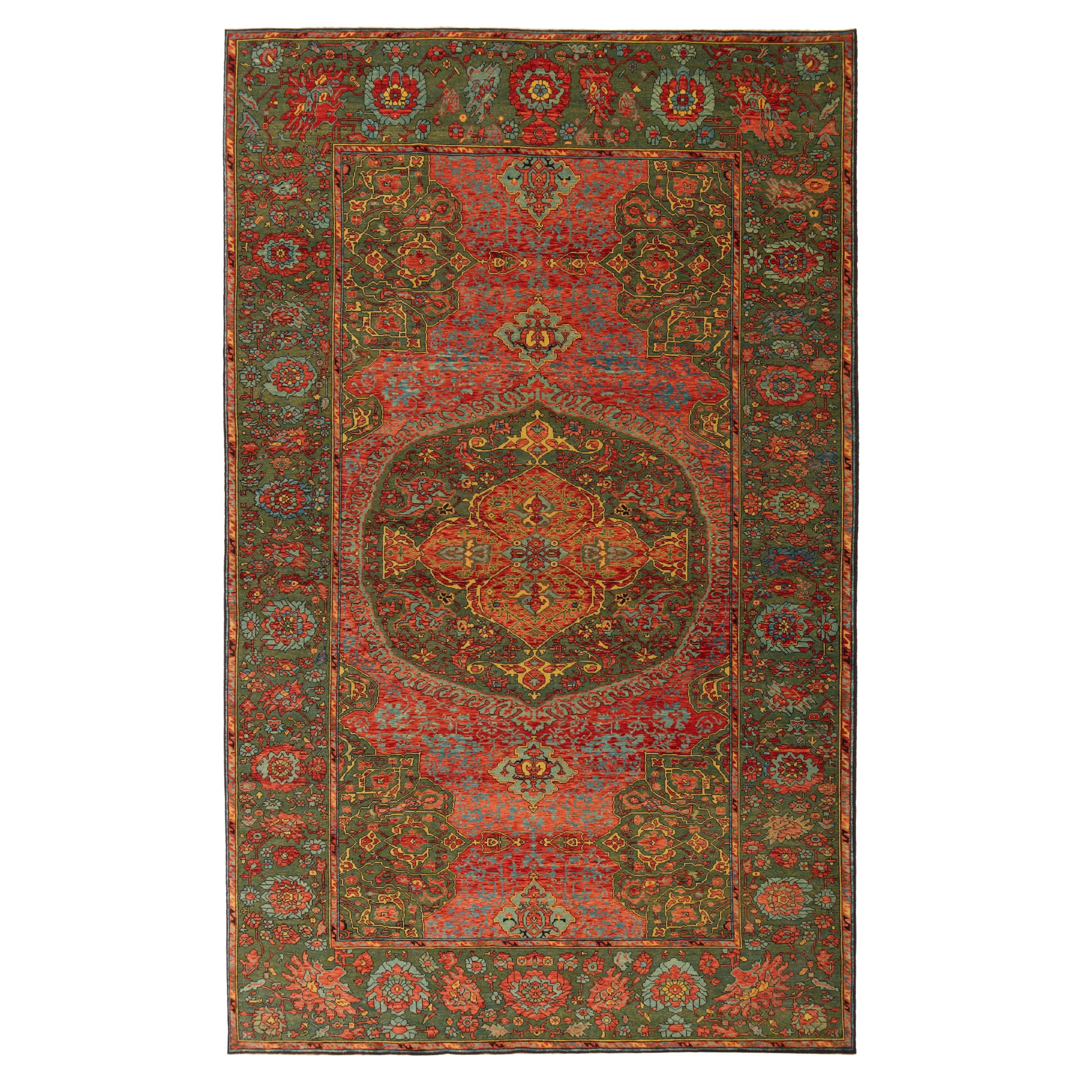 Ararat Rugs Medallion Ushak Carpet Museum Piece 17th C. Revival Rug Natural Dyed For Sale