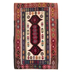 Vintage Konya Obruk Kilim Central Anatolian Rug Tappeto turco vintage