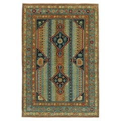Ararat Rugs Karabagh Rug with Vertical Stripes - Revival Carpet Natural Dye
