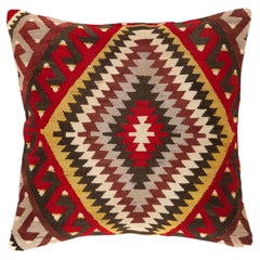 Vintage & Old Kilim Cushion Cover, Anatolian Yastik Turkish Modern Pillow 4103