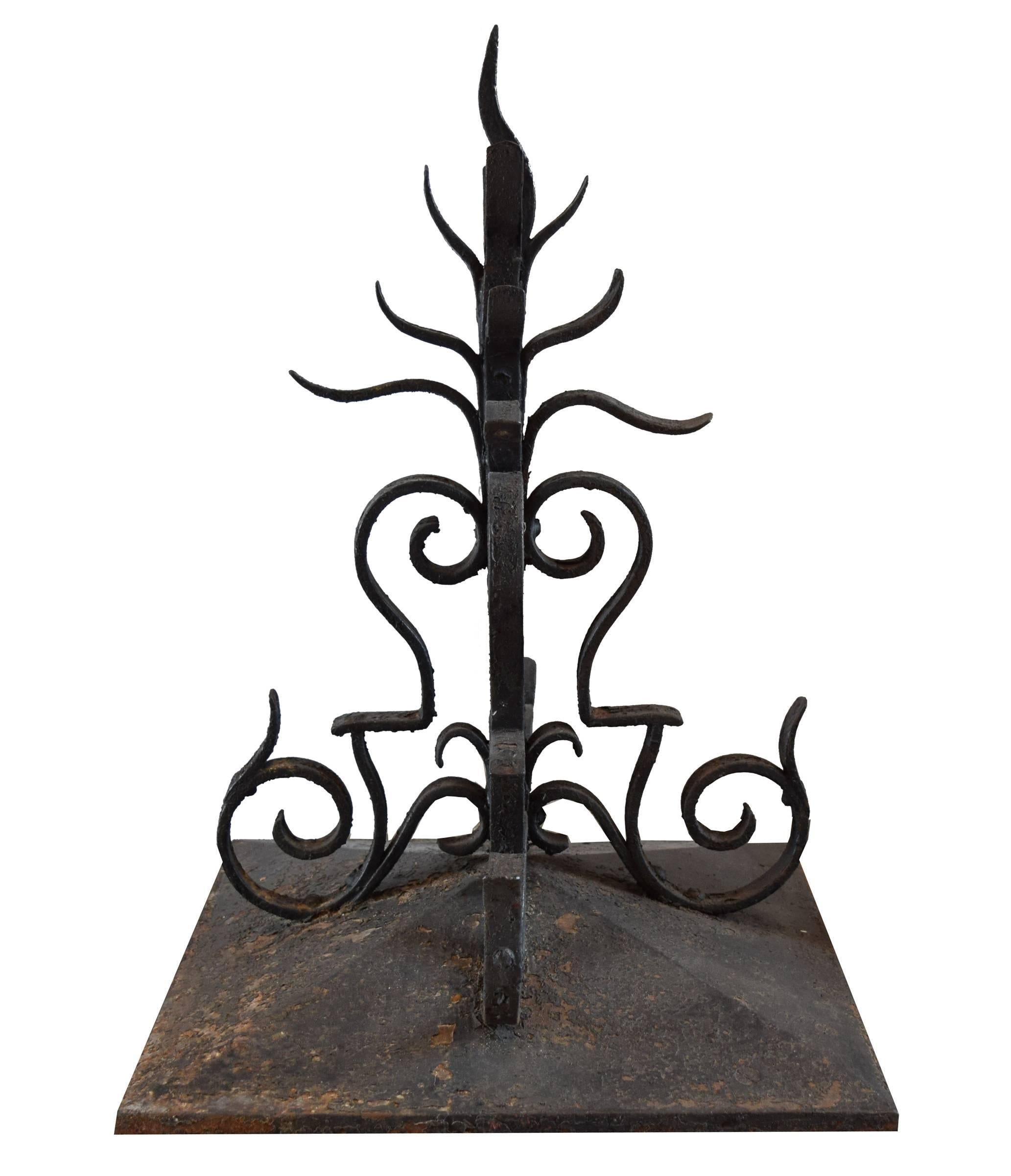 American Pair of Wrought Iron Decorative Finials