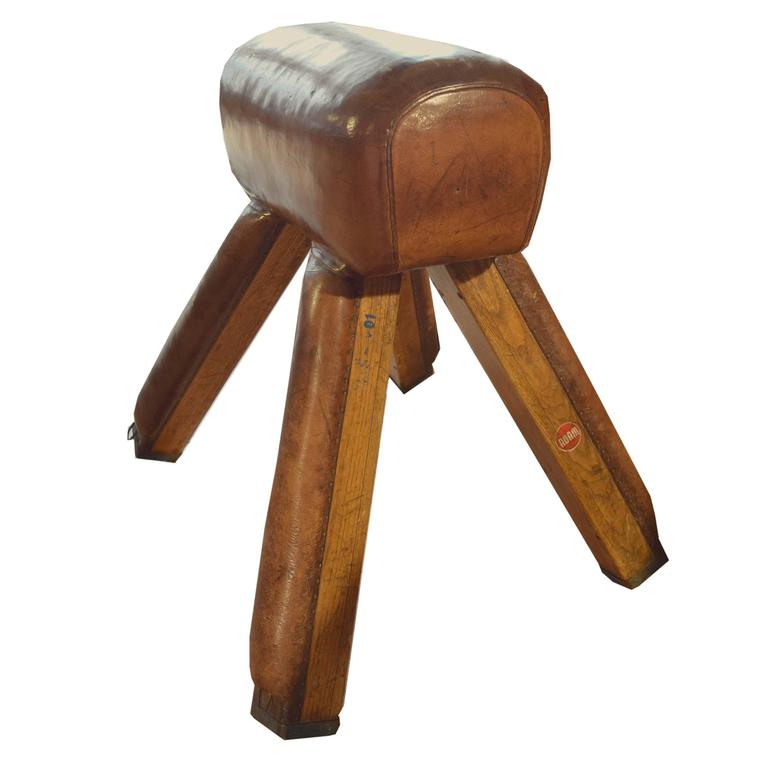 Wood and Leather Pommel Horse For Sale at 1stDibs