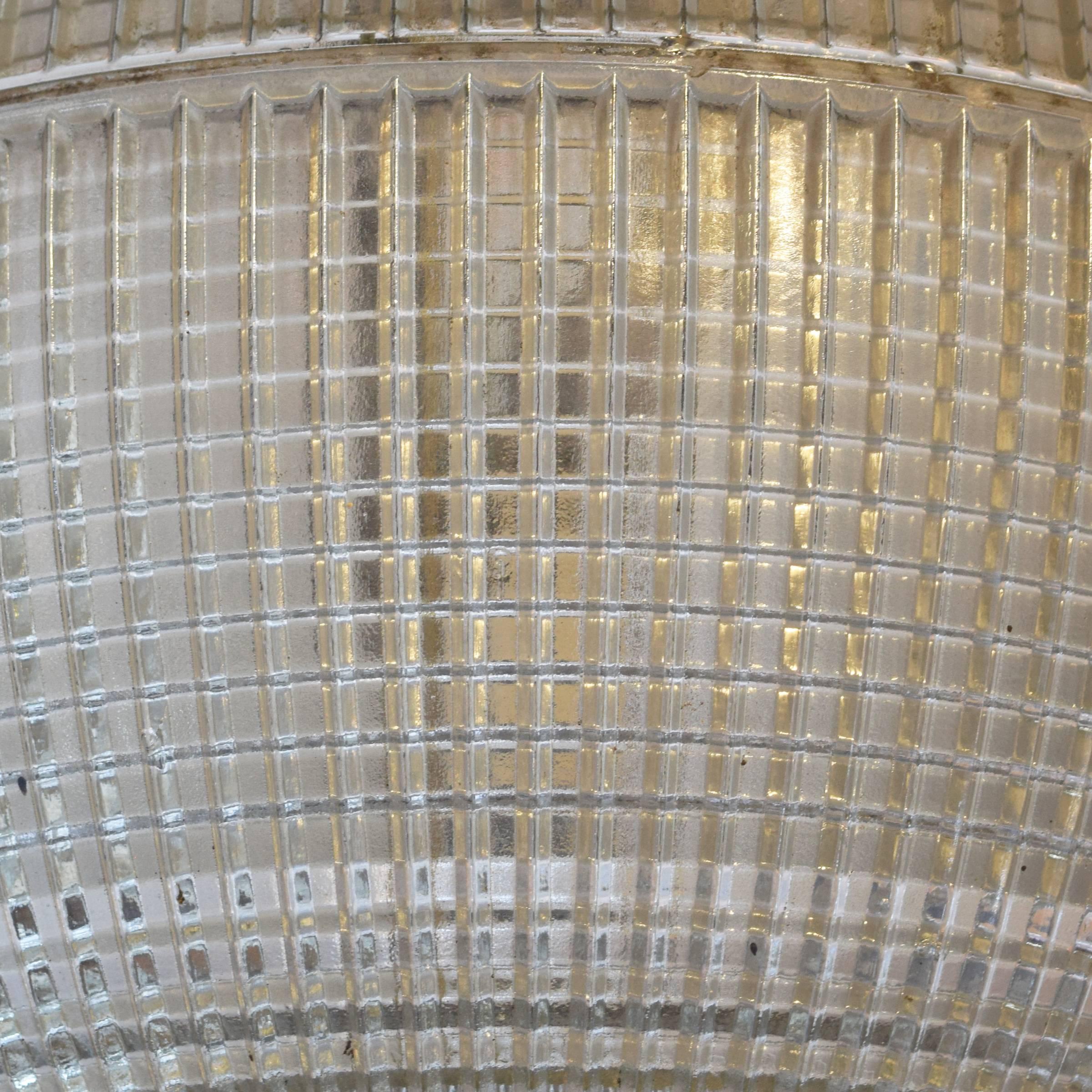 20th Century Parisian Spherical Holophane Pendant