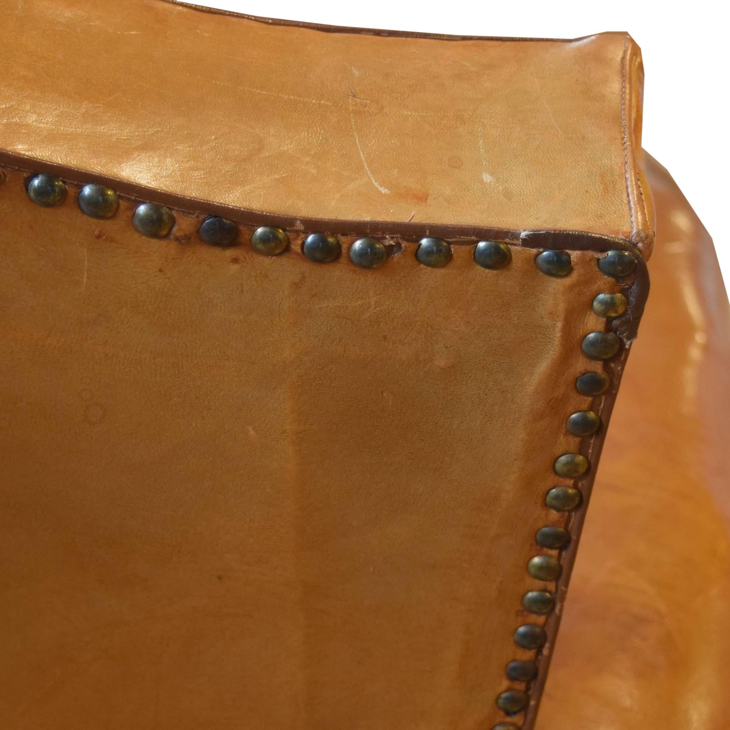 Pair of French Leather Club Chairs 2