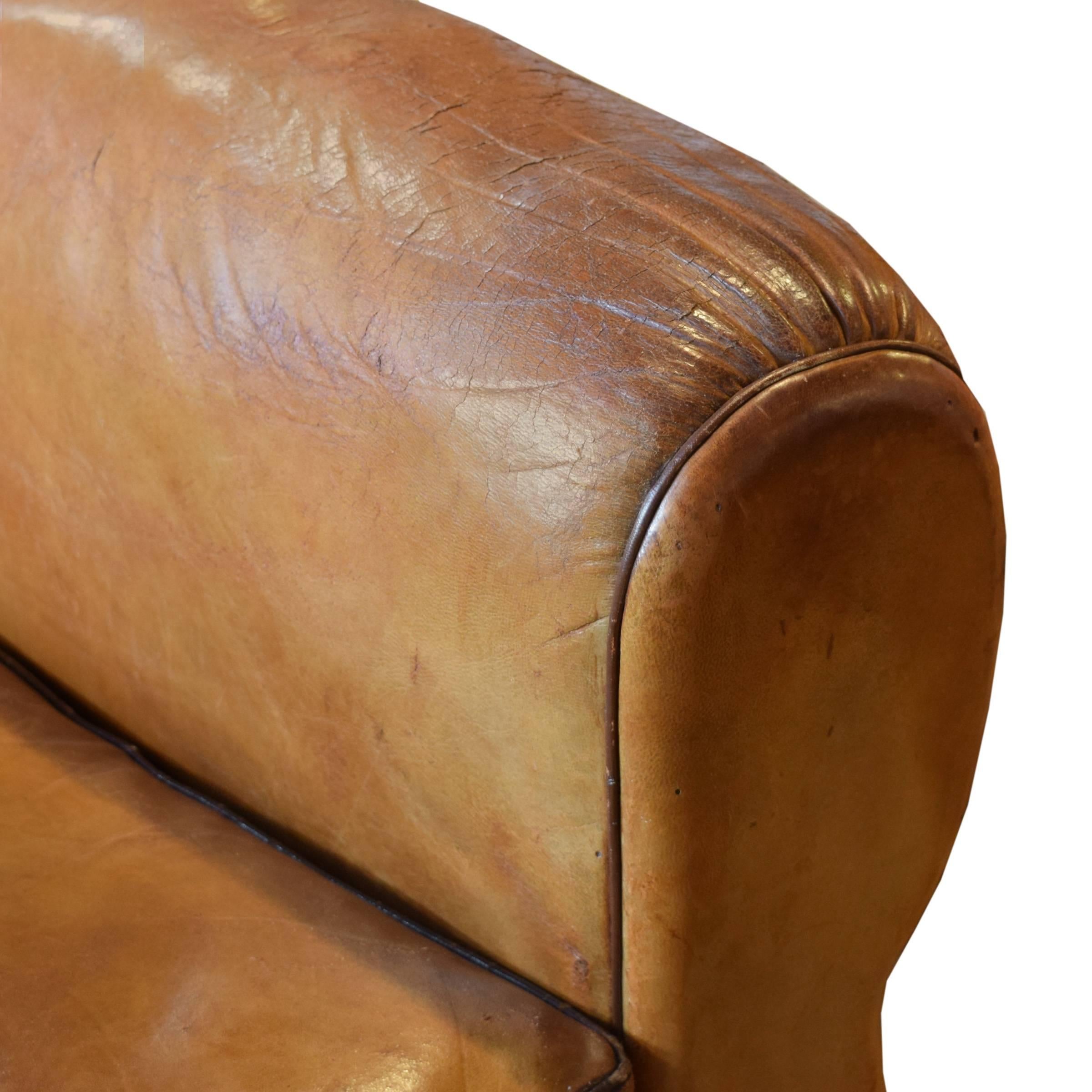 Pair of French Leather Club Chairs 3