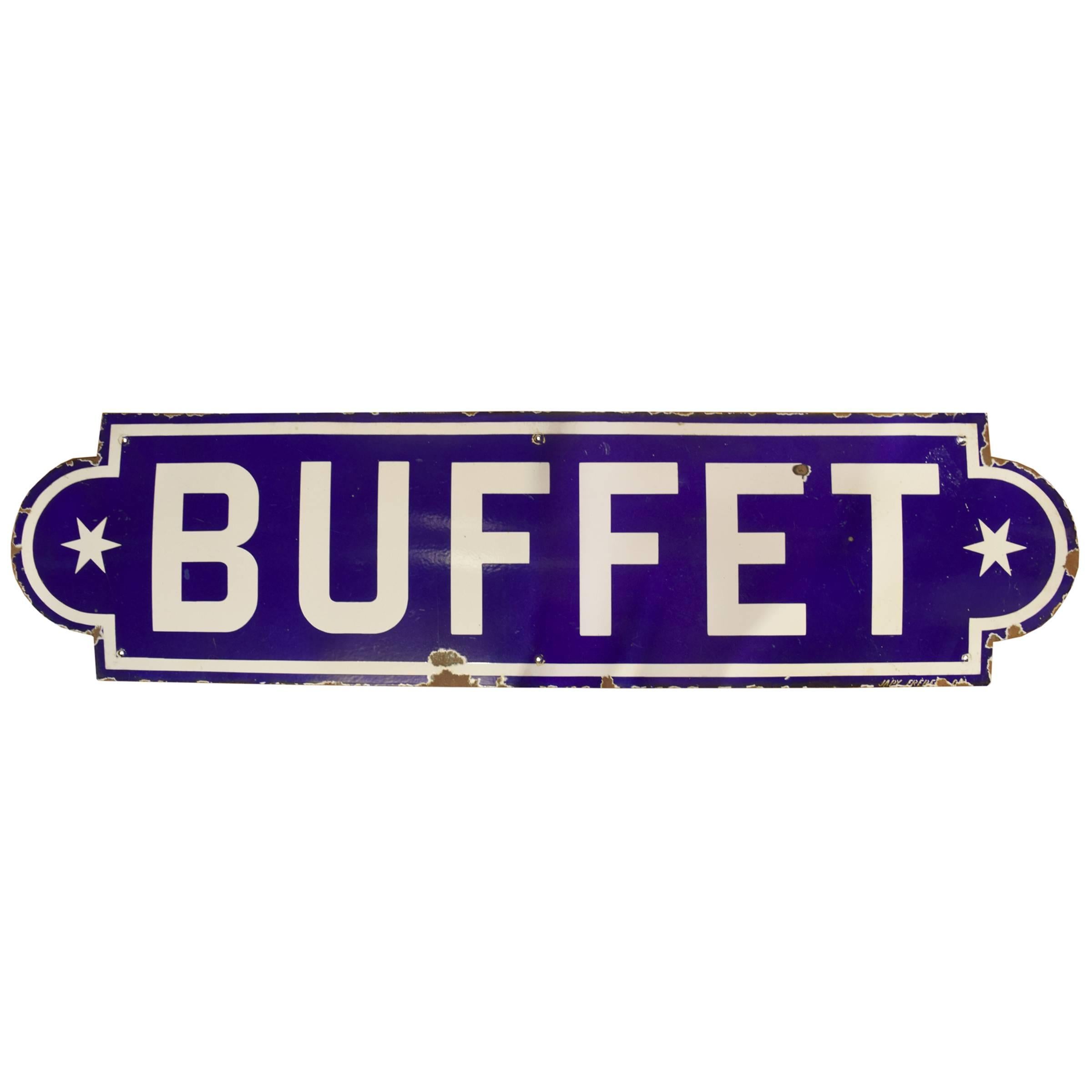 French Porcelain 'Buffet' Sign