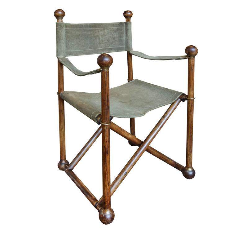 French Campaign Style Folding Chair at 1stDibs