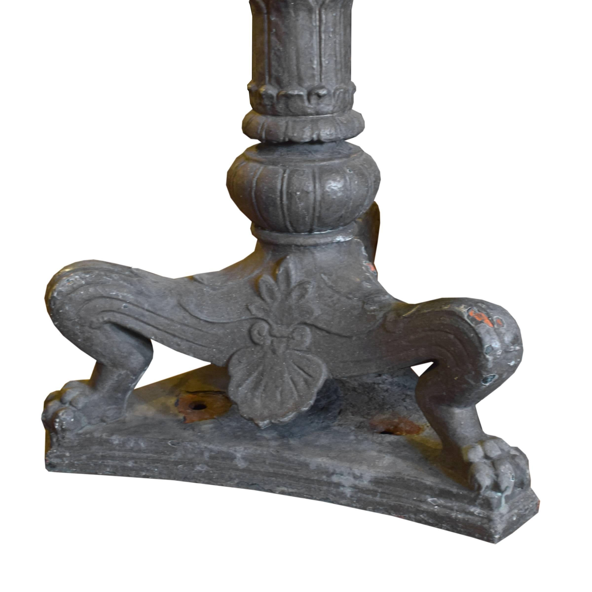 Pair of American Cast Iron Torchiere Lights 1