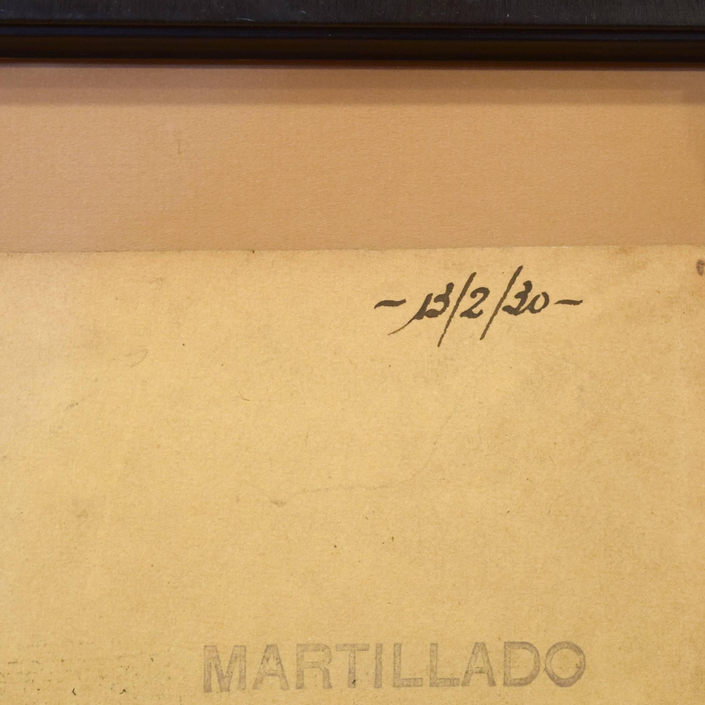 Framed Original Working Drawing from the Estate of Jose Thenee In Excellent Condition In Round Top, TX