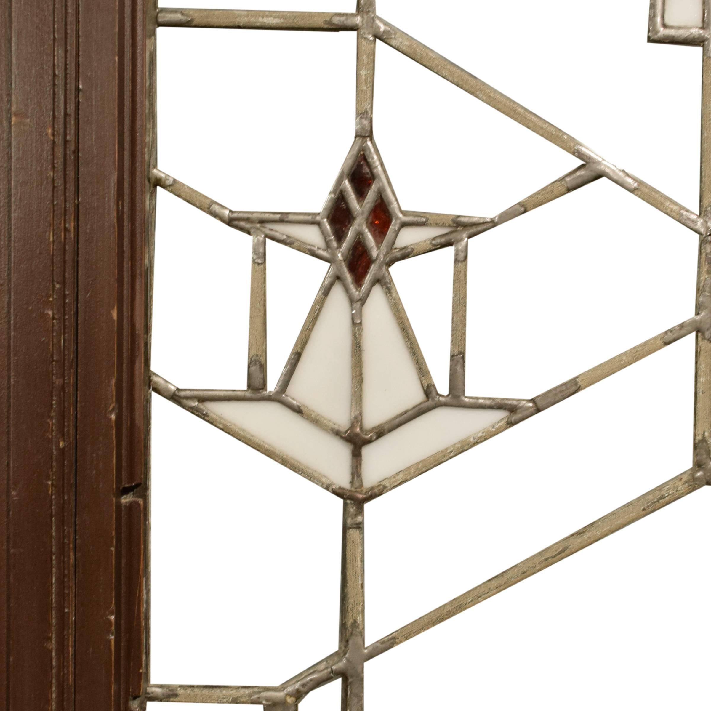 Frank Lloyd Wright designed door from the Bradley house in Kankakee, Illinois, 1900. The Bradley house is the first completed Prairie School residence designed by Wright. The home includes many elements that would become hallmarks of Wright's
