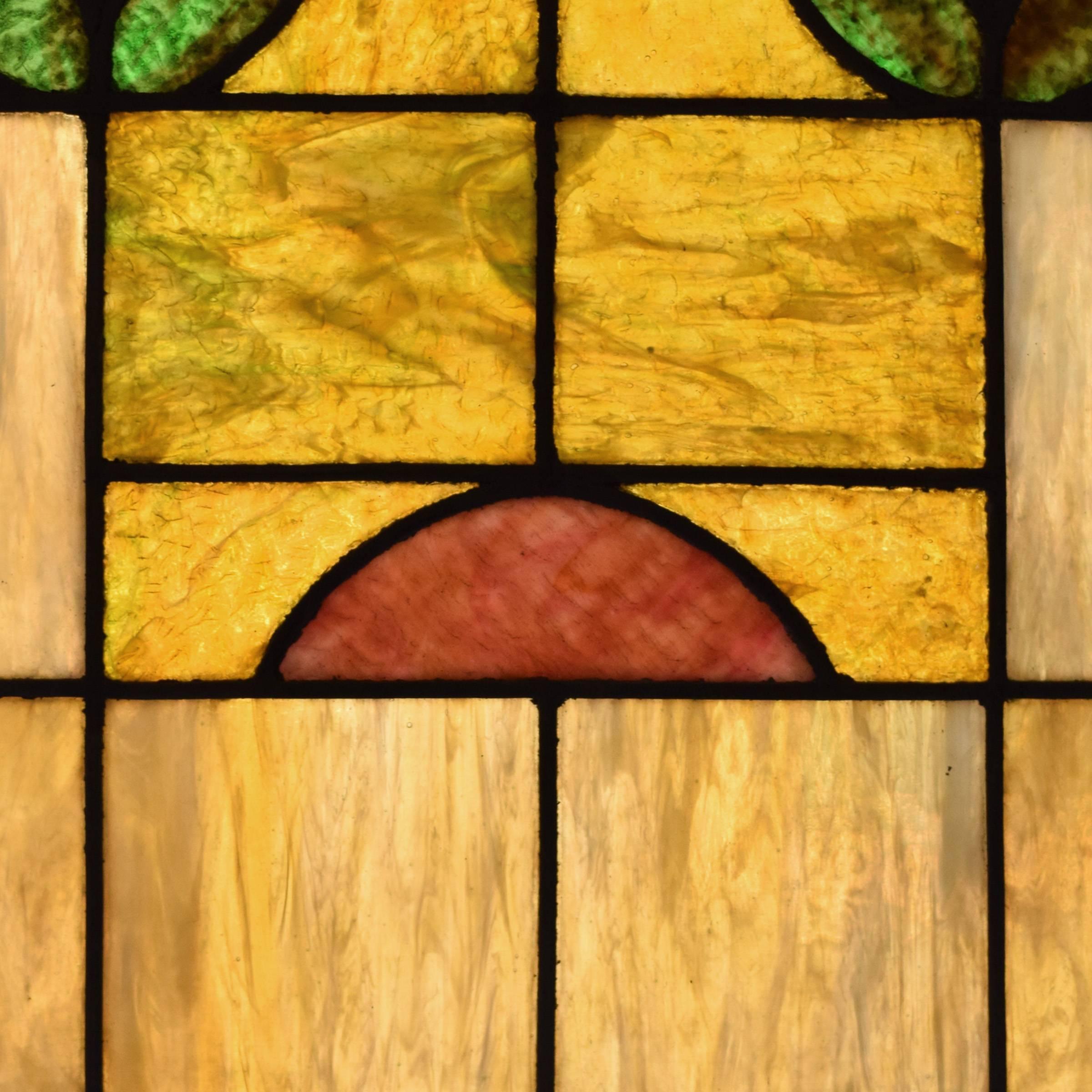 American Two-Panel Stained Glass Window 1