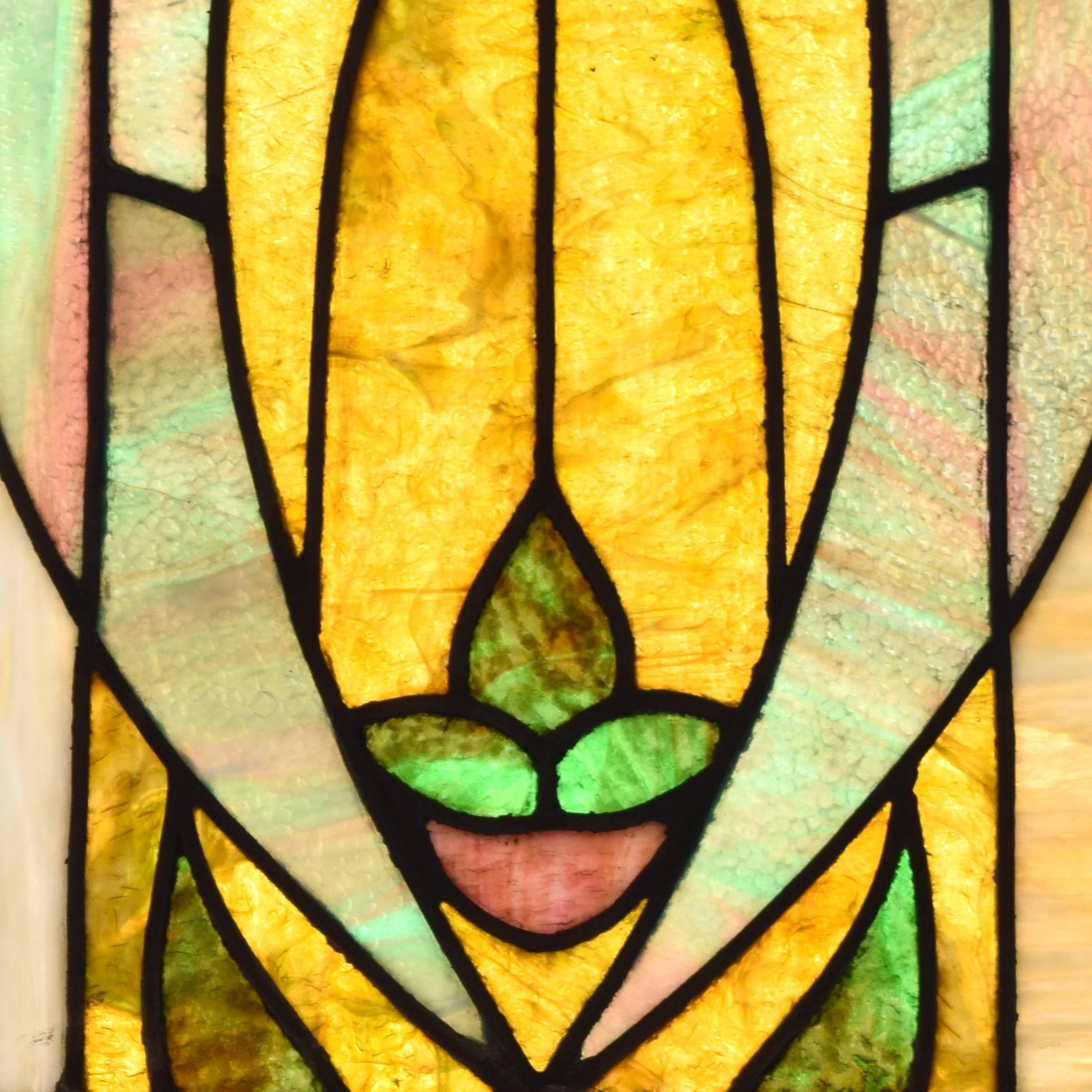 20th Century American Two-Panel Stained Glass Window