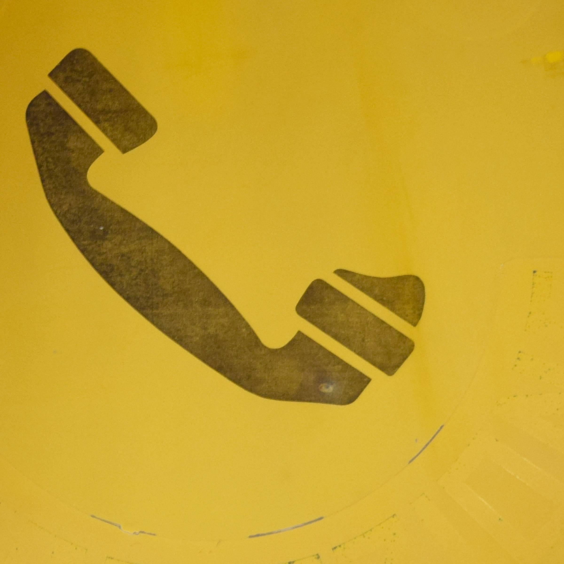 Italian Mid-Century Telephone Sign In Good Condition In Chicago, IL
