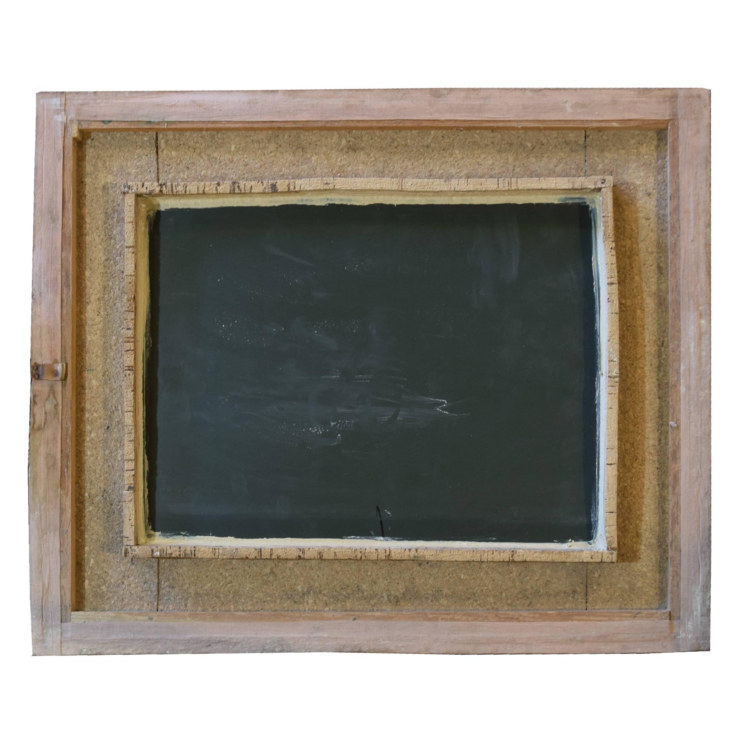 Italian Mid-Century Cork Frame with Mirror In Excellent Condition In Chicago, IL