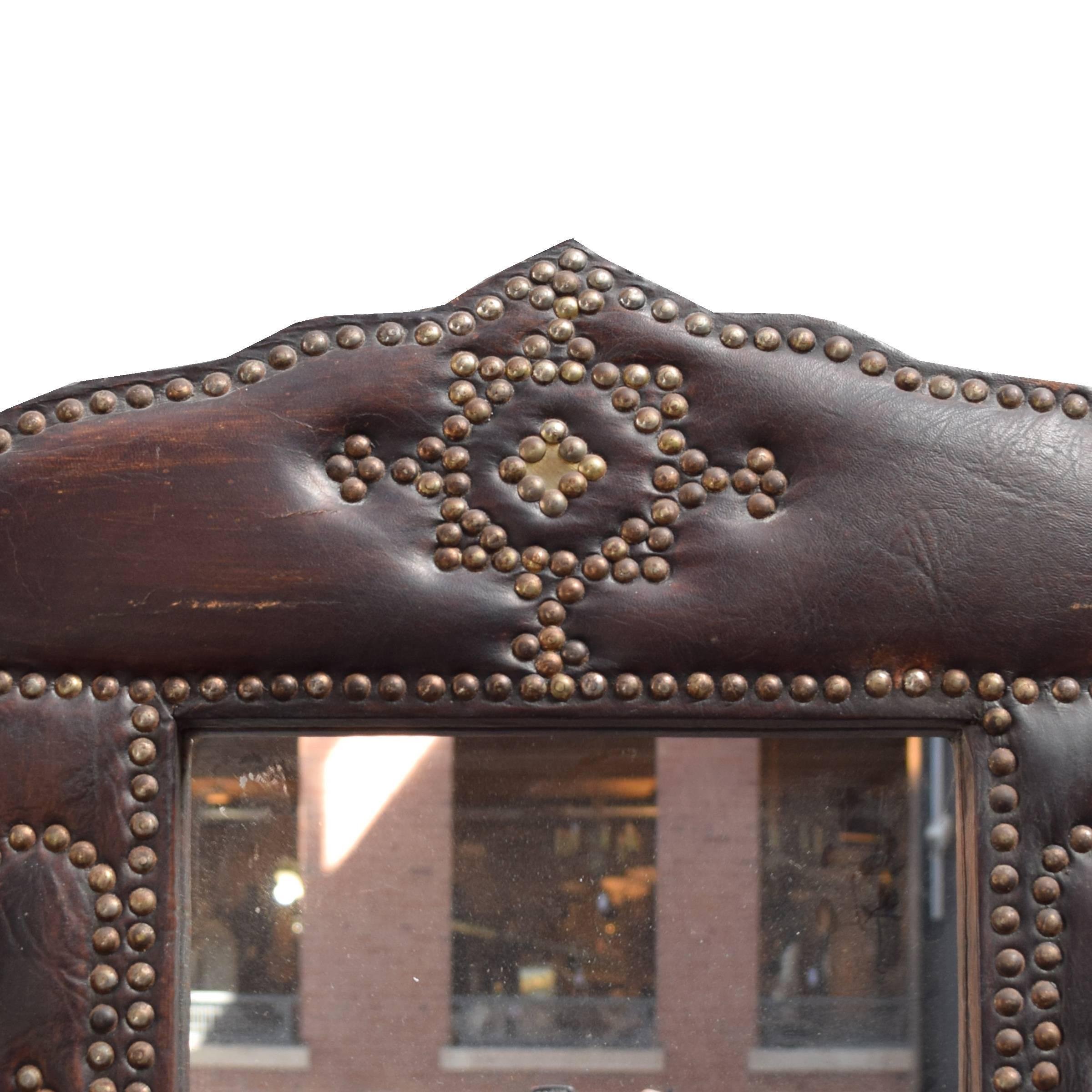 leather frame mirror