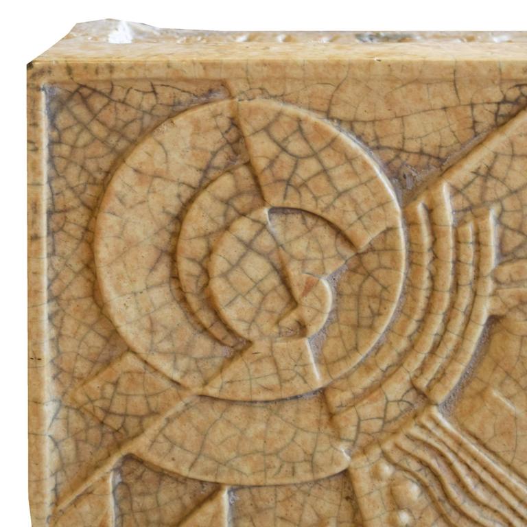 American Art Deco Terracotta Block For Sale at 1stdibs